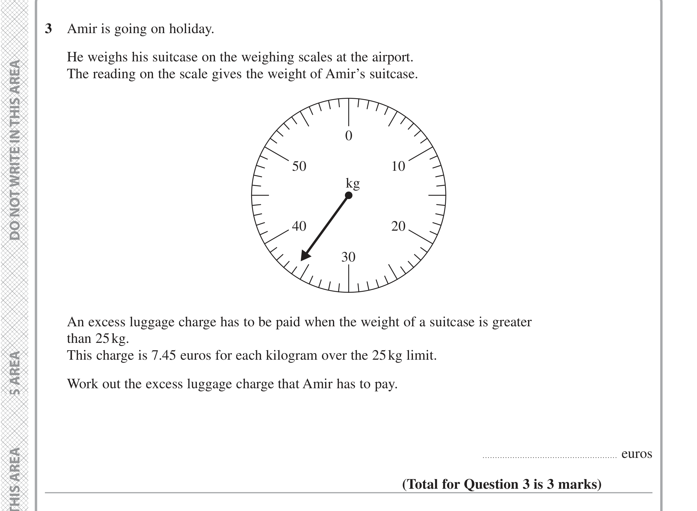 Question 3 — Money Problems, Measure — Edexcel iGCSE Jan 2021