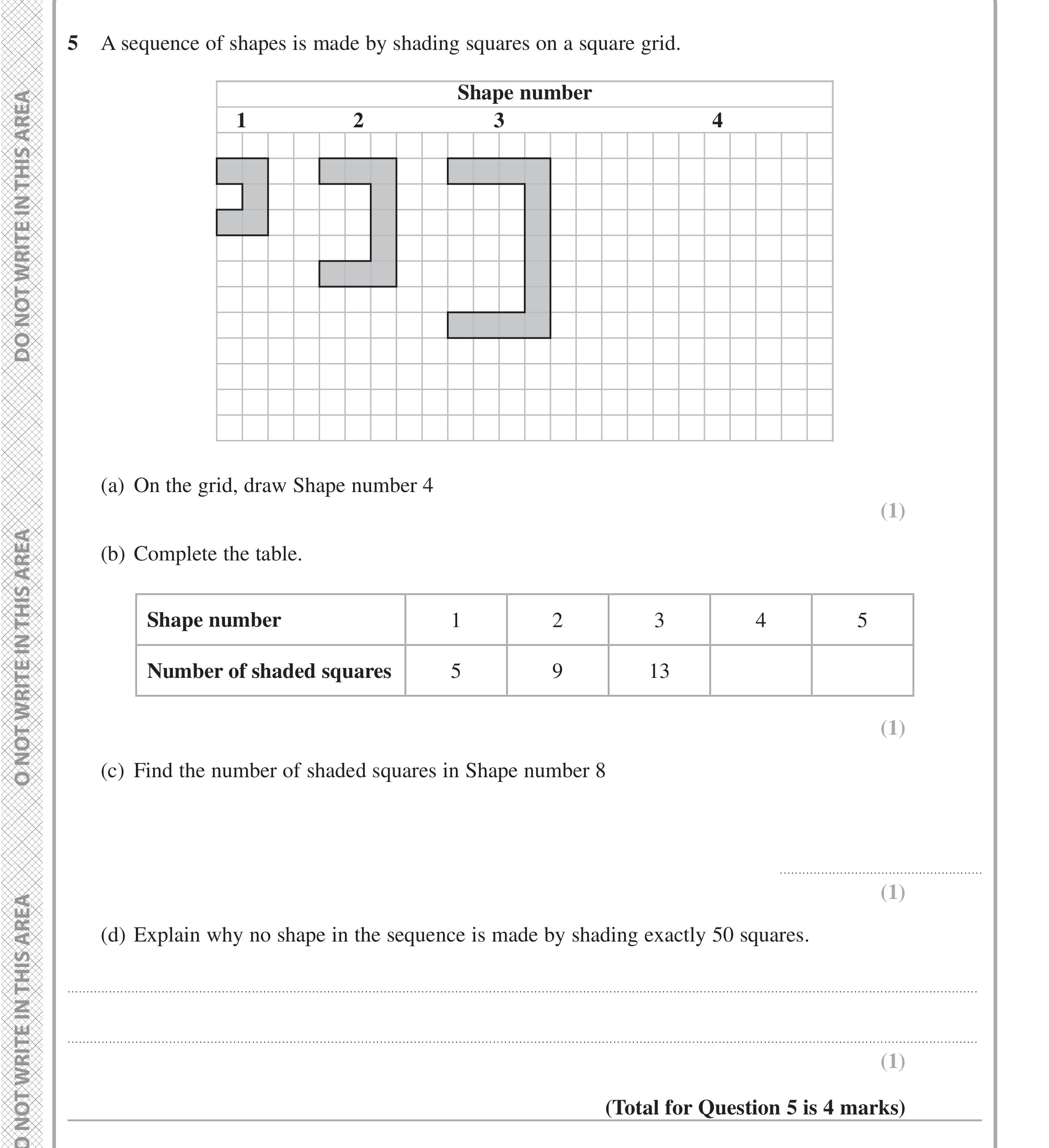 Question 5 — Sequences — Edexcel iGCSE Jan 2021