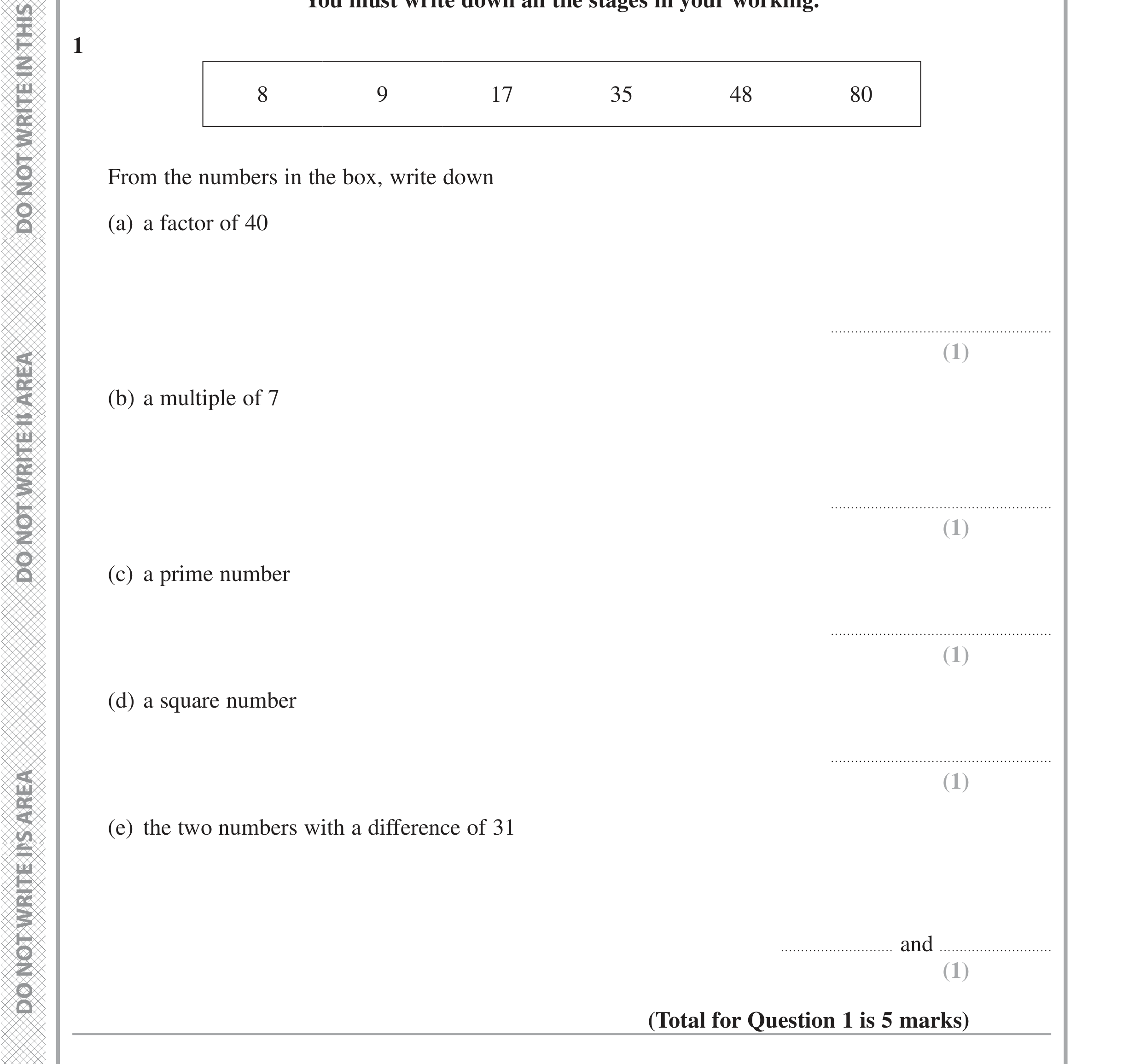 Question 1 — Numbers — Edexcel iGCSE June 2021