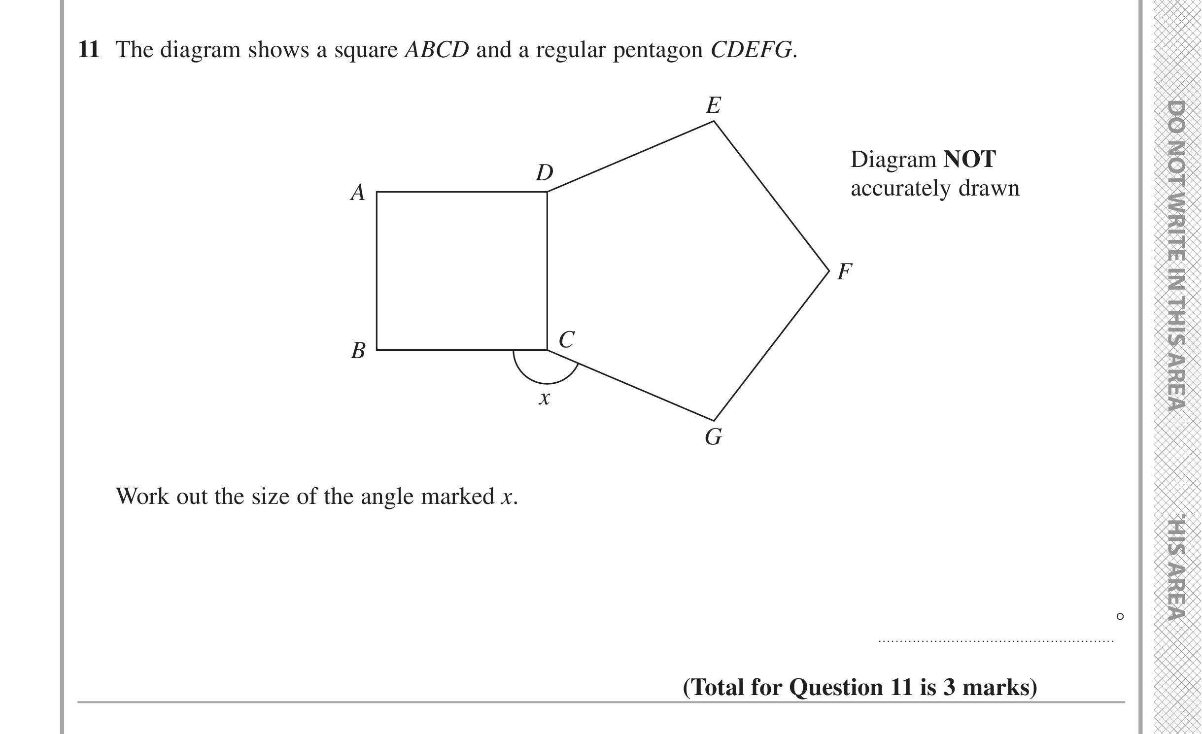 Question 11 — Algebra, Interior and Exterior Angles — Edexcel iGCSE June 2021