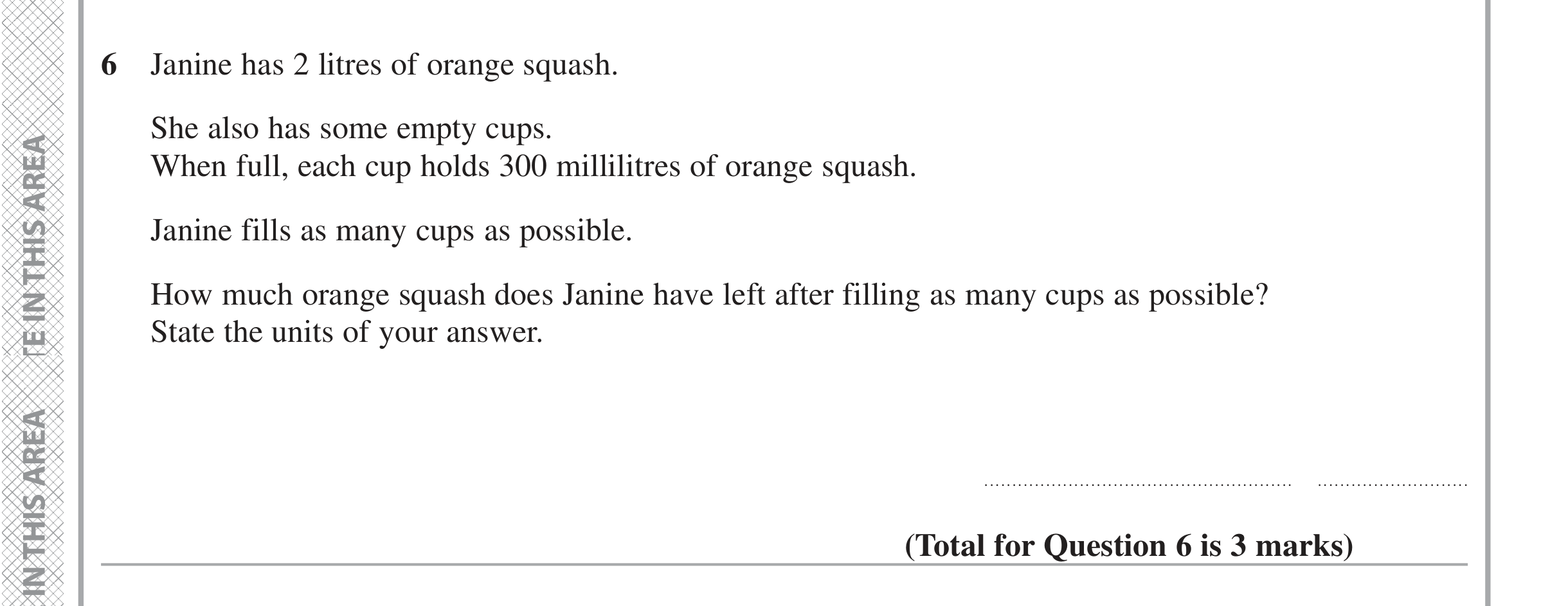 Question 6 — Unit Conversions — Edexcel iGCSE June 2021