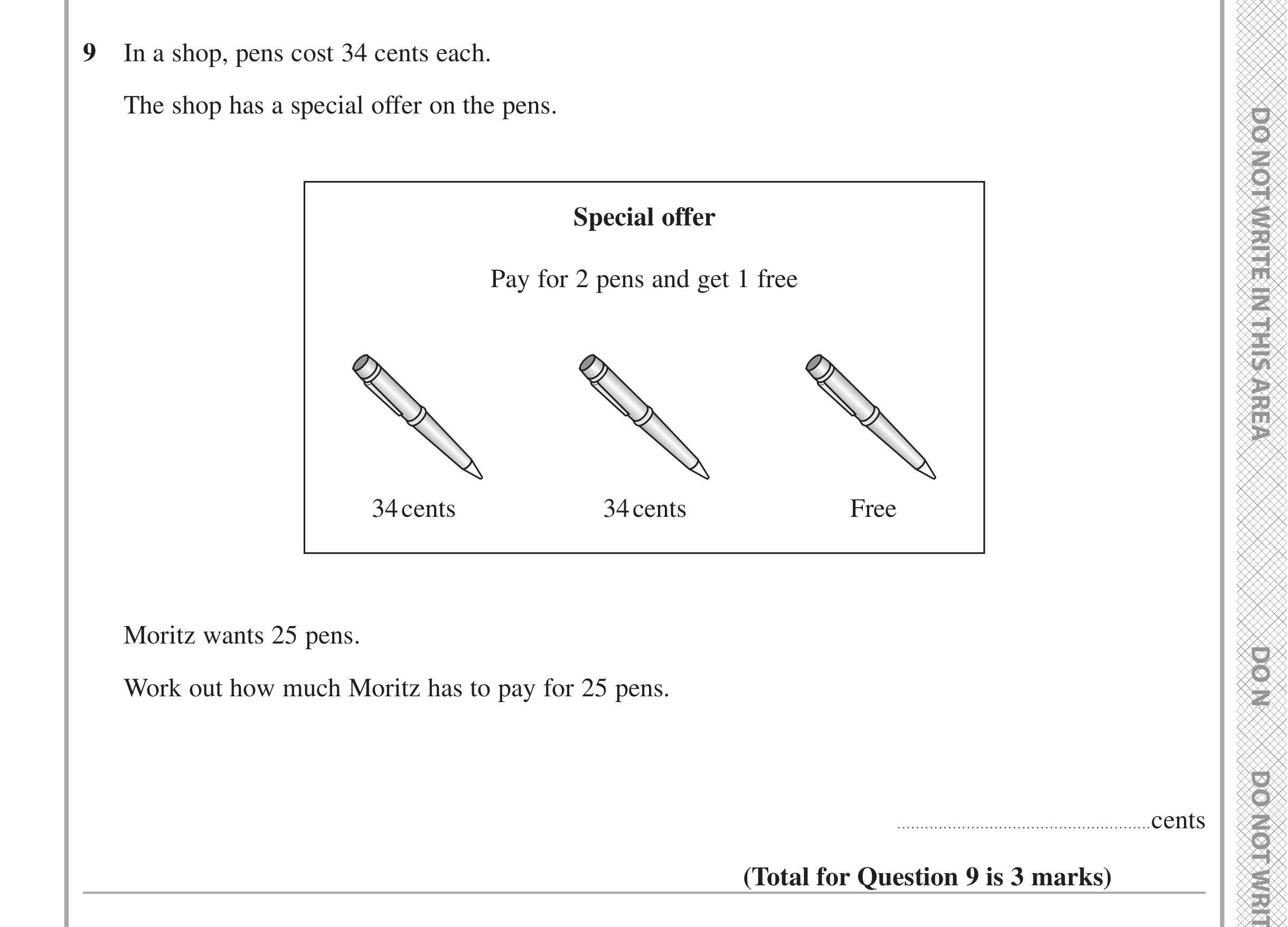 Question 9 — Money Problems — Edexcel iGCSE June 2021