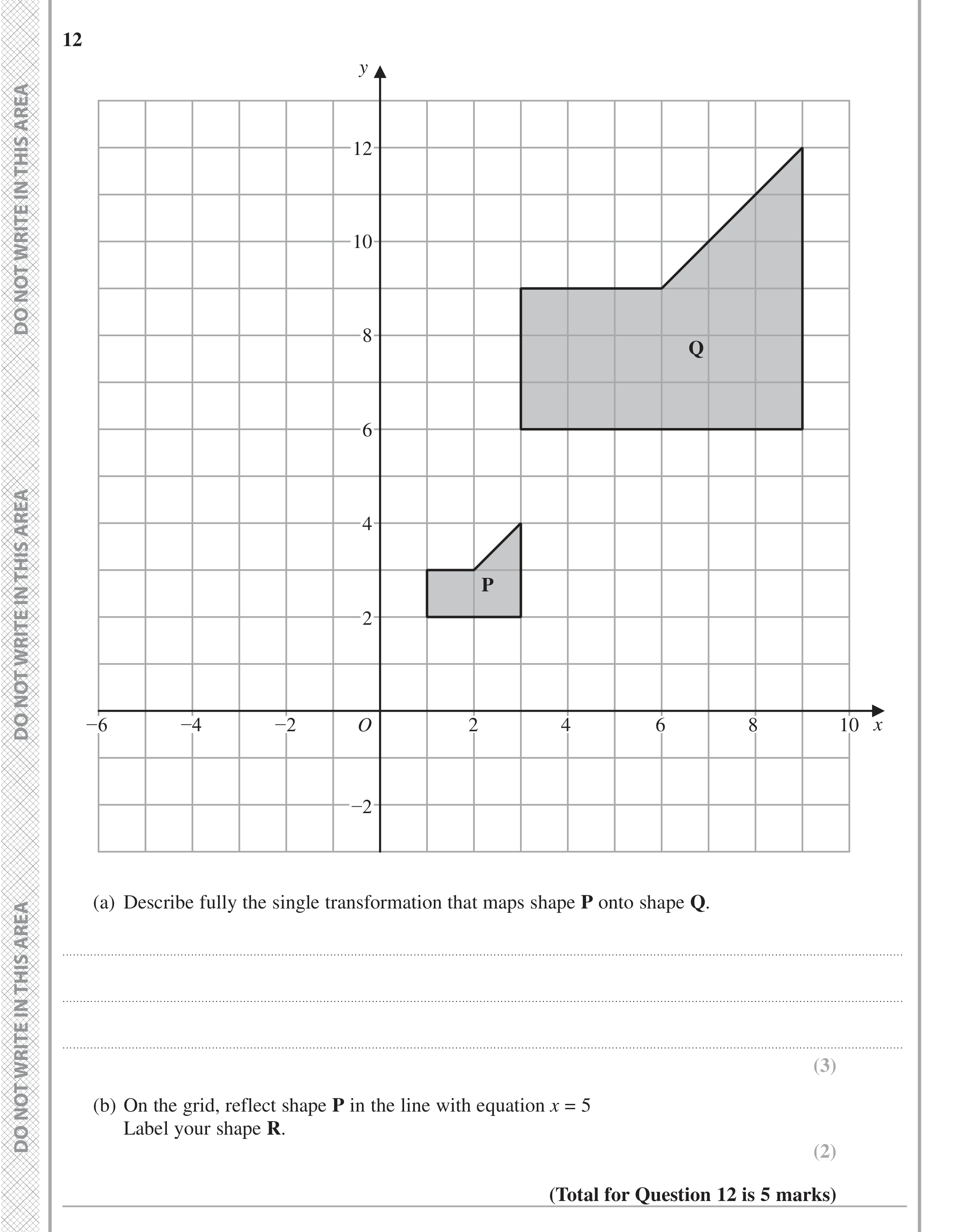 Question 12 — Rotations/Reflections/Translations/Enlargements — Edexcel iGCSE November 2021