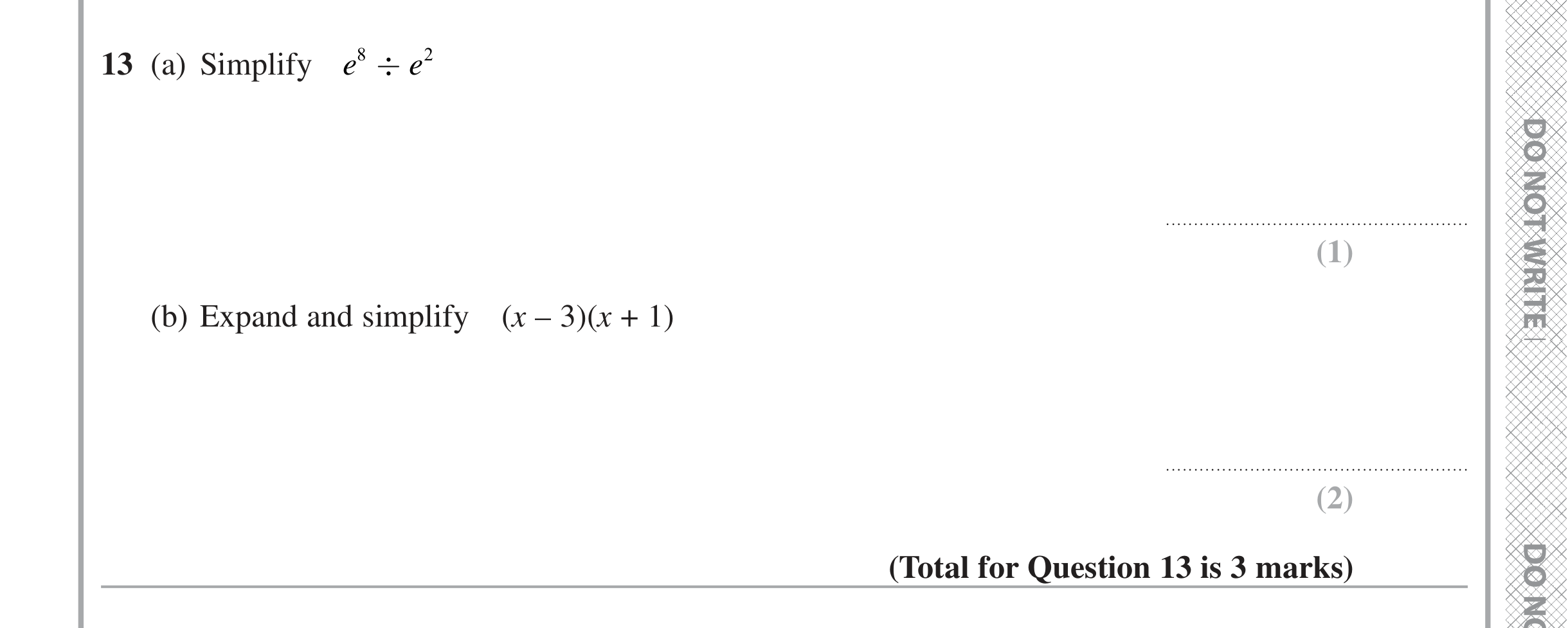Question 13 — Powers, Factorise/Expand/Simplify — Edexcel iGCSE November 2021