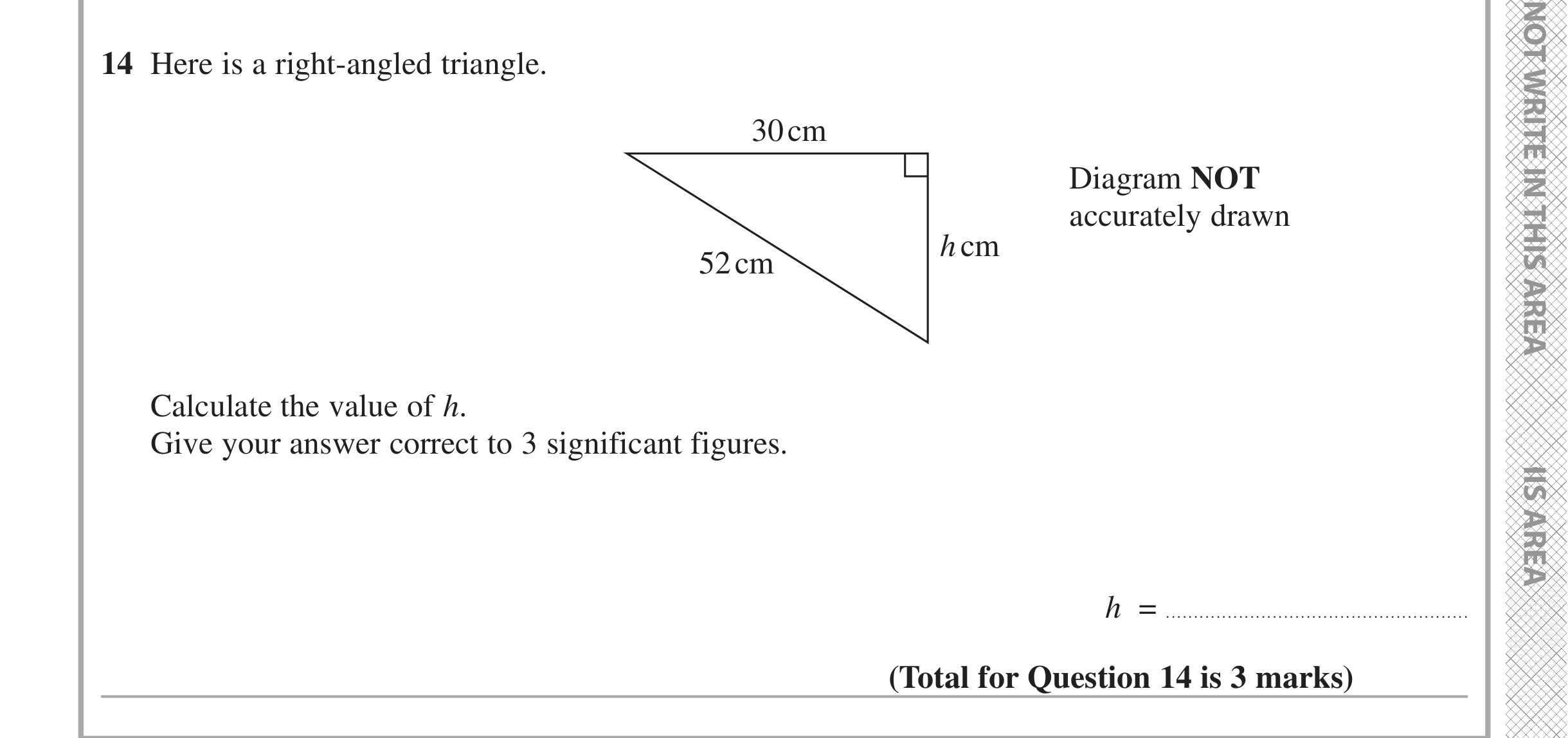 Question 14 — Pythagoras — Edexcel iGCSE November 2021