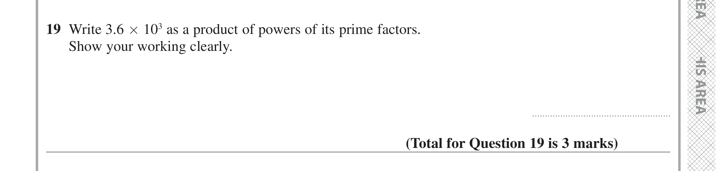 Question 19 — Standard Form, Prime Factors — Edexcel iGCSE November 2021