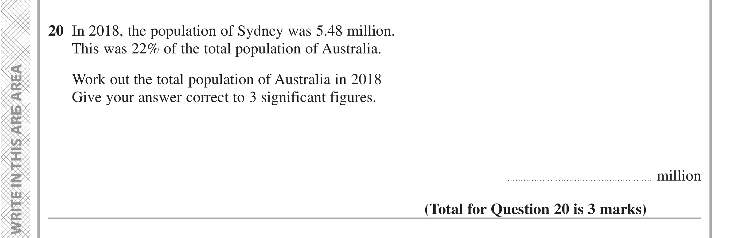 Question 20 — Percentages, Rounding — Edexcel iGCSE November 2021