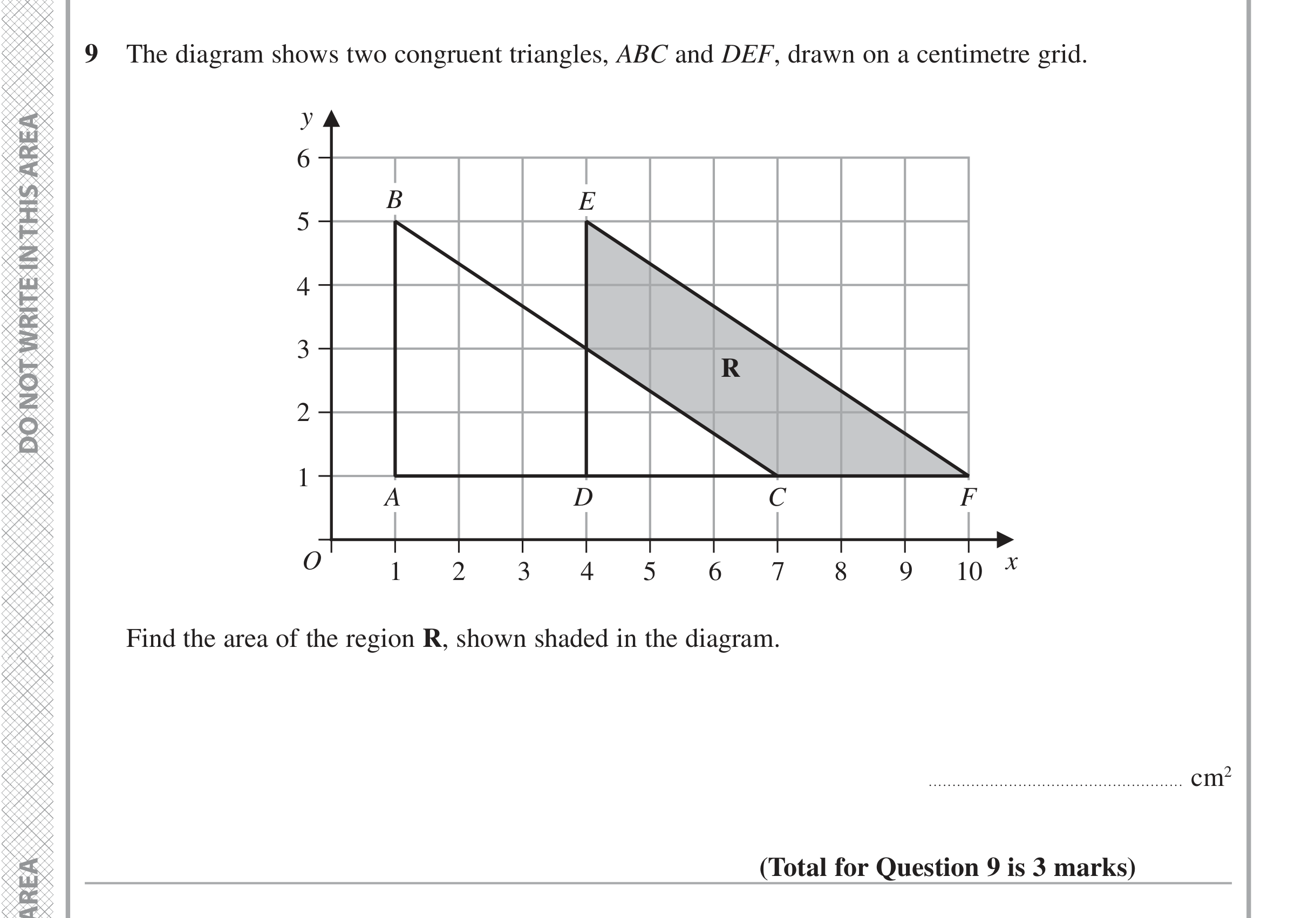 Question 9 — Triangles, Perimeter and Area — Edexcel iGCSE November 2021