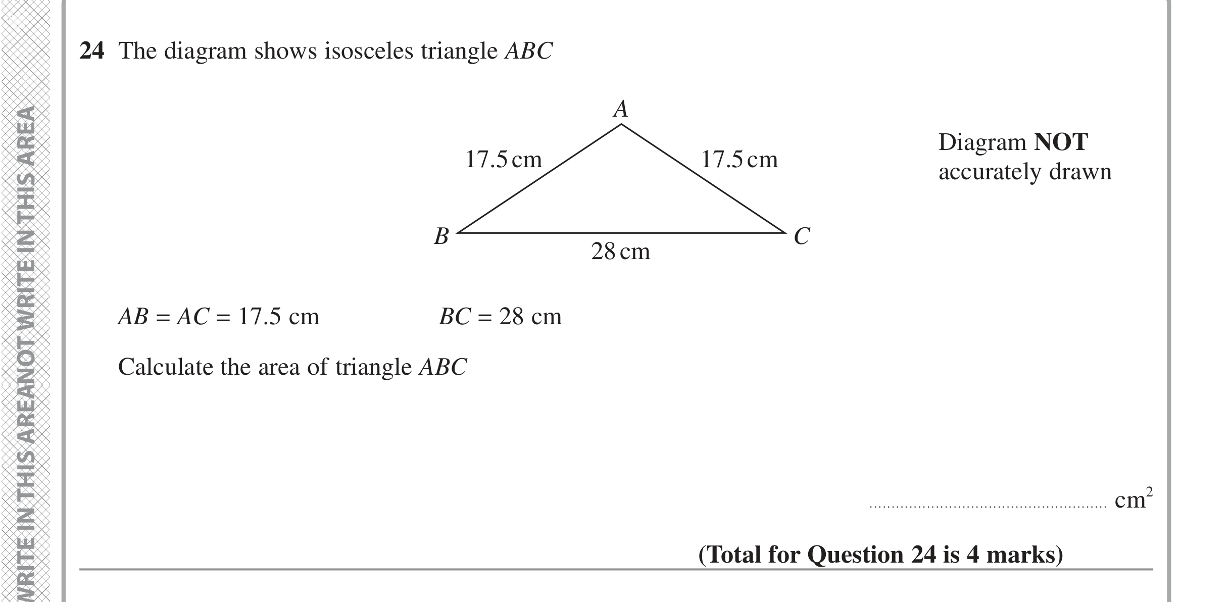 Question 24 — Triangles, Pythagoras — Edexcel iGCSE Jan 2022
