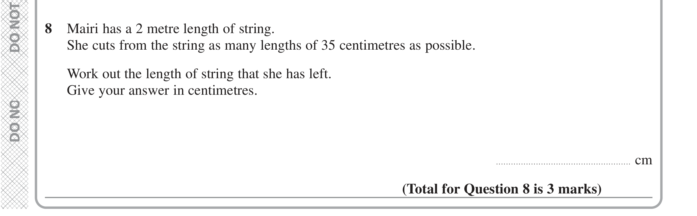 Question 8 — Unit Conversions — Edexcel iGCSE Jan 2022