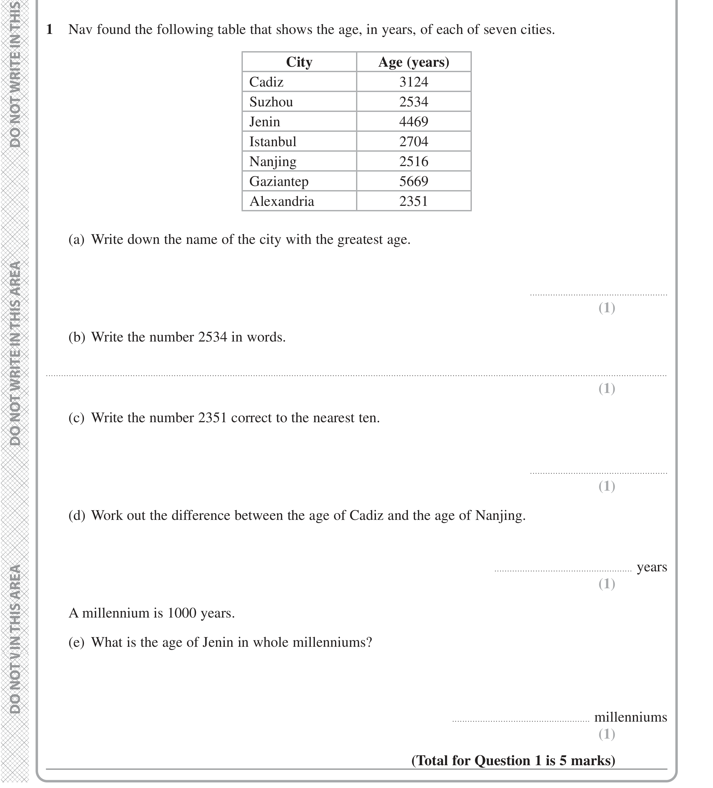 Question 1 — Interpret Statistical Diagrams, Rounding, Standard Form — Edexcel iGCSE June 2022