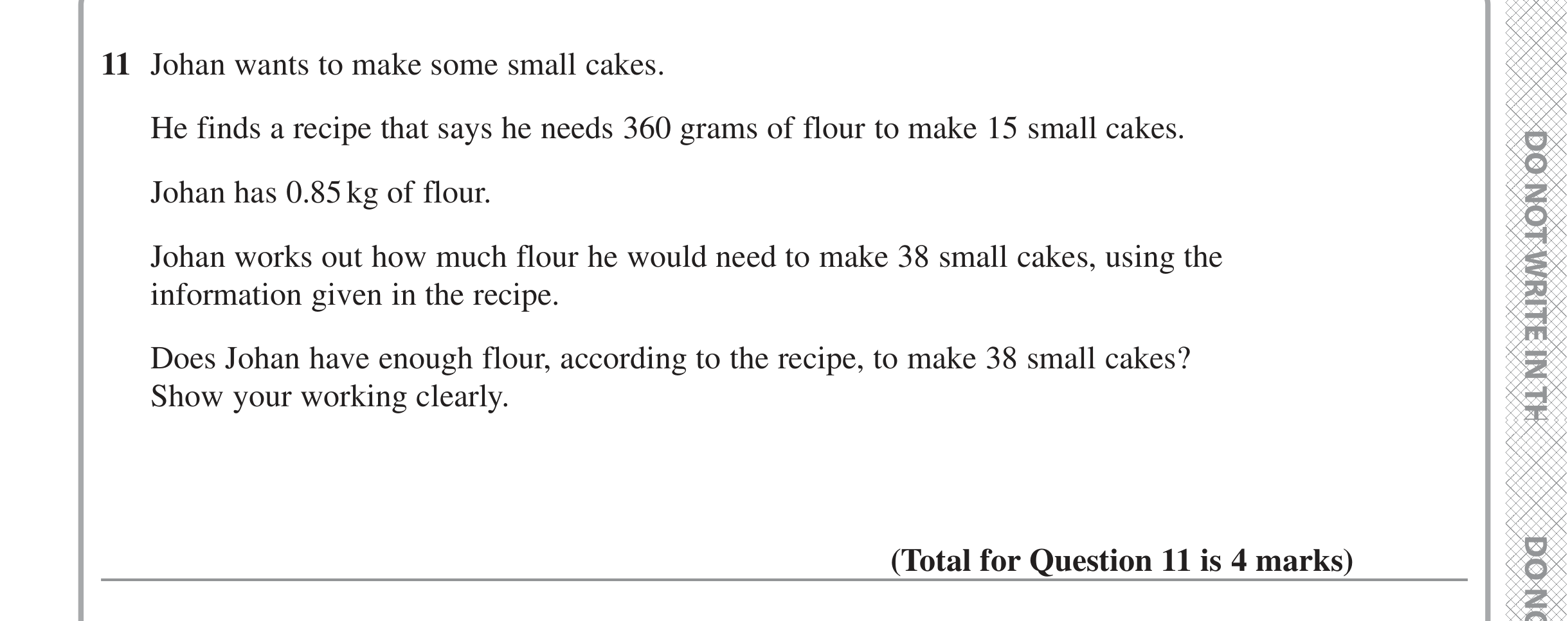 Question 11 — Unit Conversions — Edexcel iGCSE June 2022