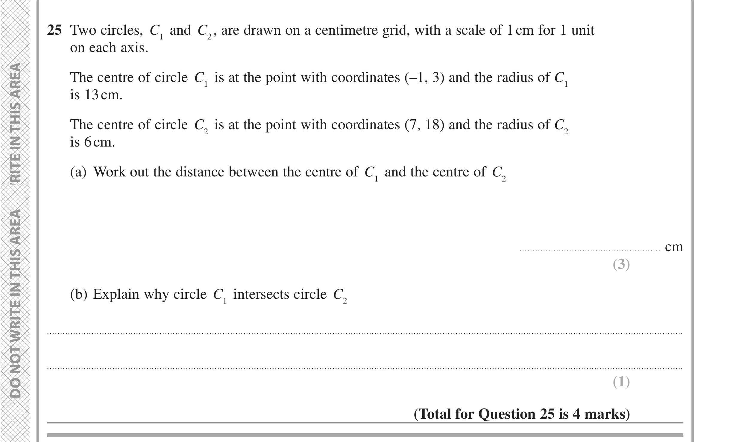 Question 25 — Pythagoras, Circles — Edexcel iGCSE June 2022