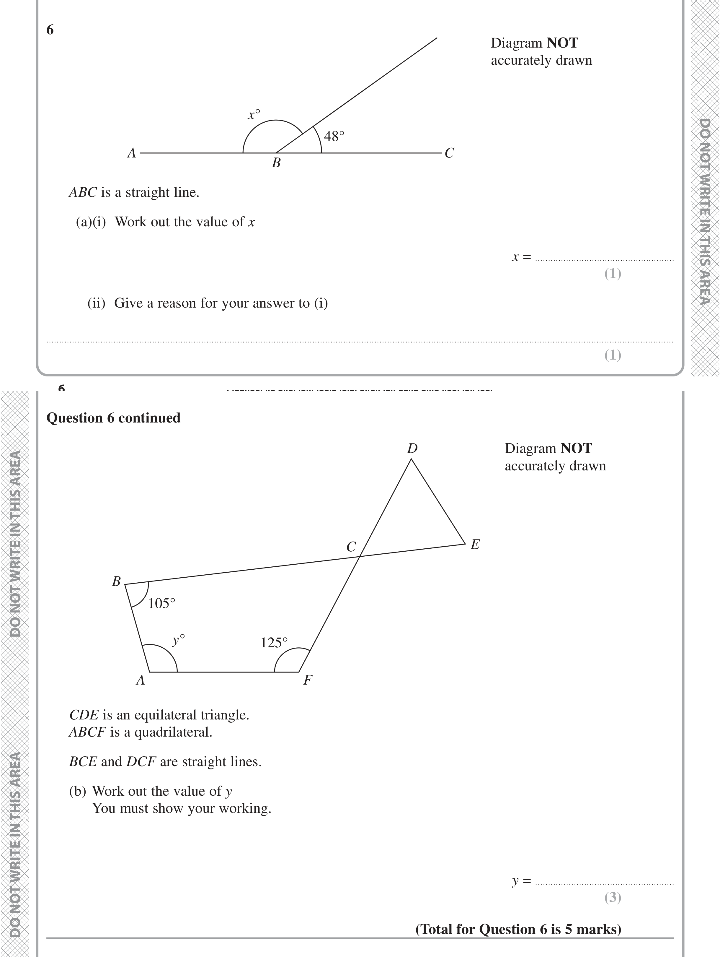 Question 6 — Angles — Edexcel iGCSE June 2022