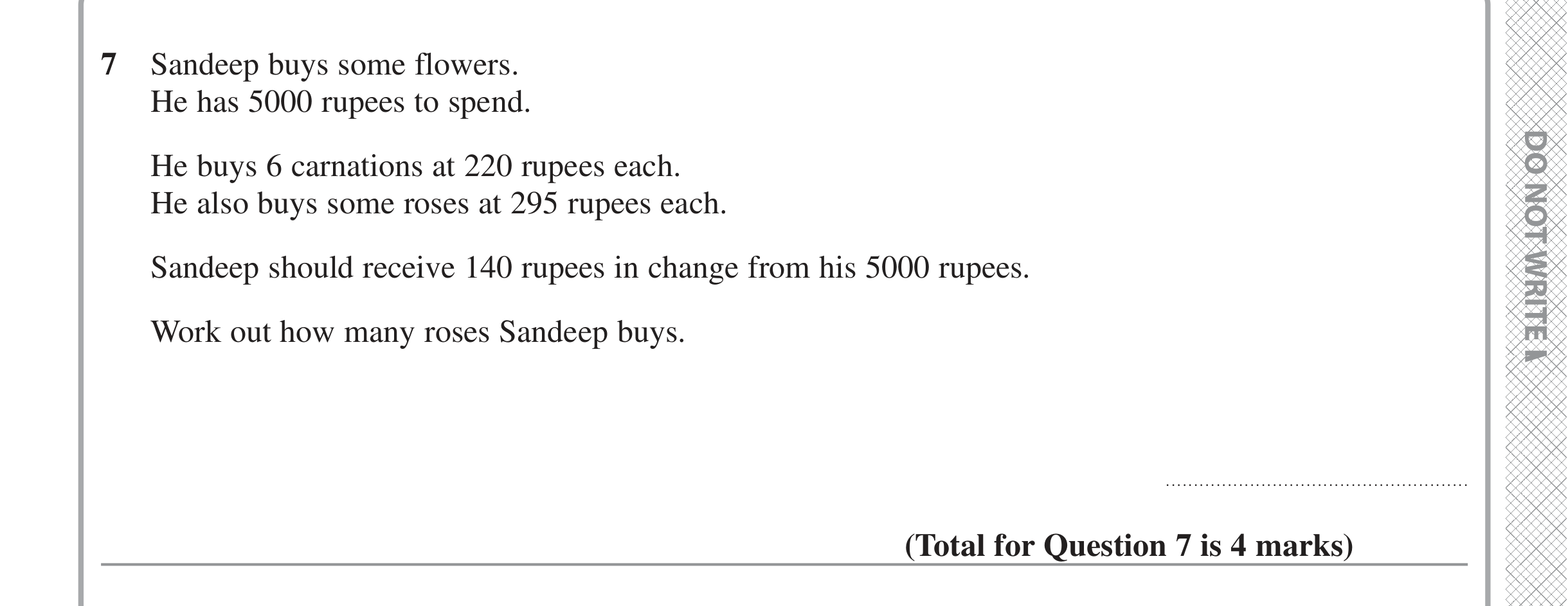 Question 7 — Money Problems — Edexcel iGCSE June 2022