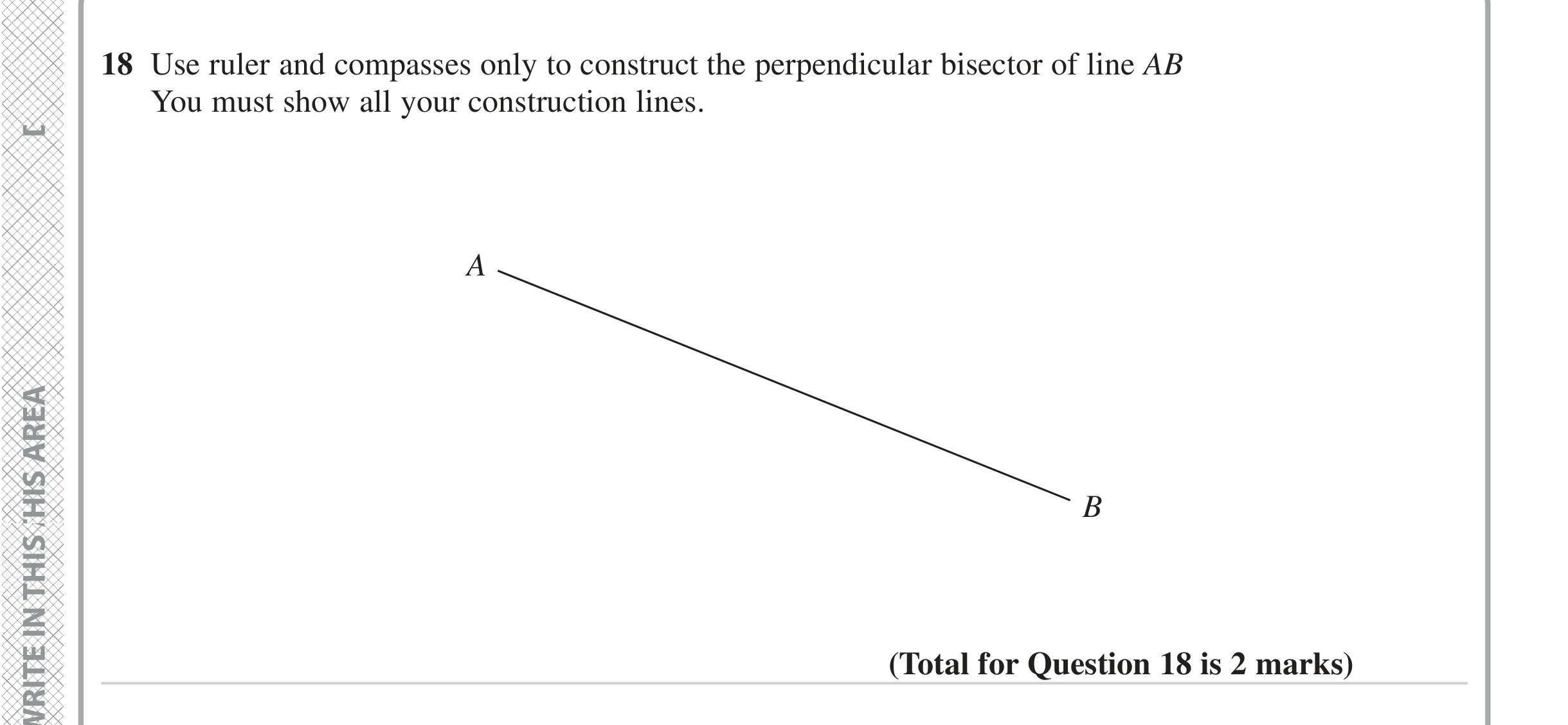 Question 18 — Construction — Edexcel iGCSE Jan 2023