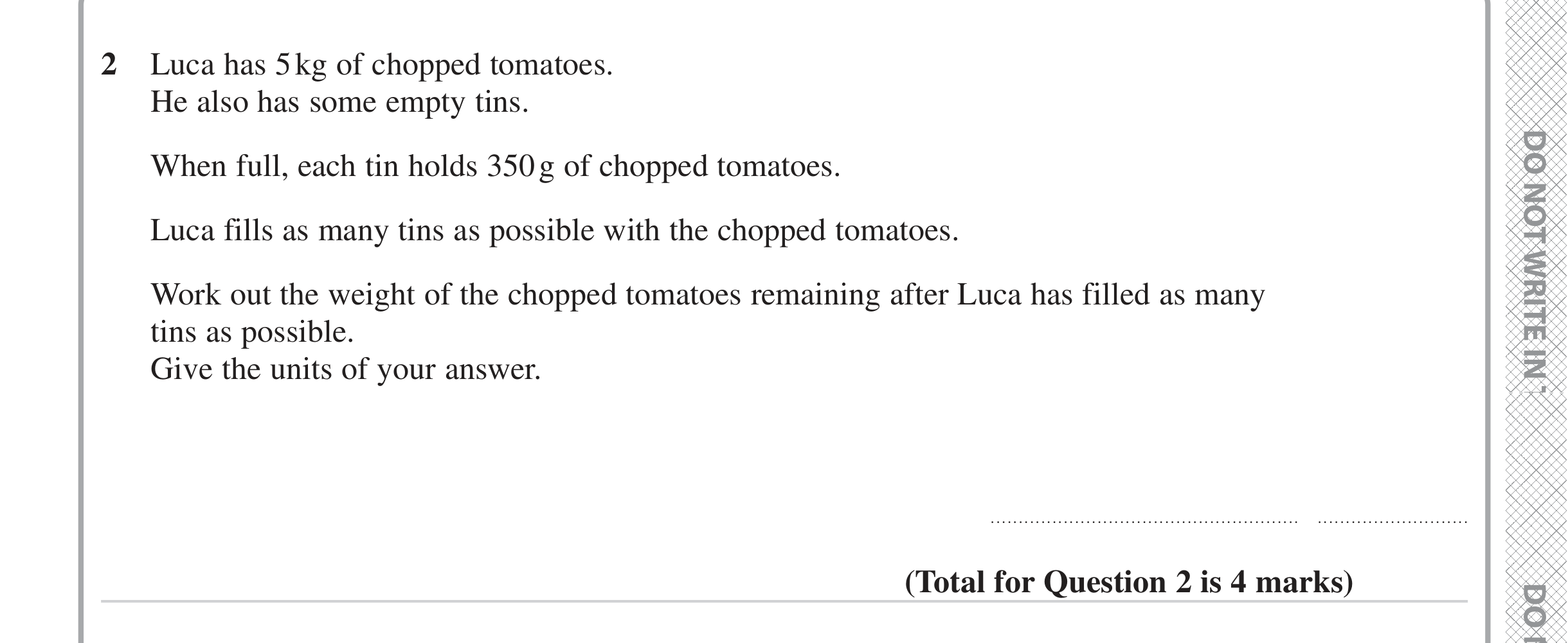 Question 2 — Unit Conversions — Edexcel iGCSE Jan 2023