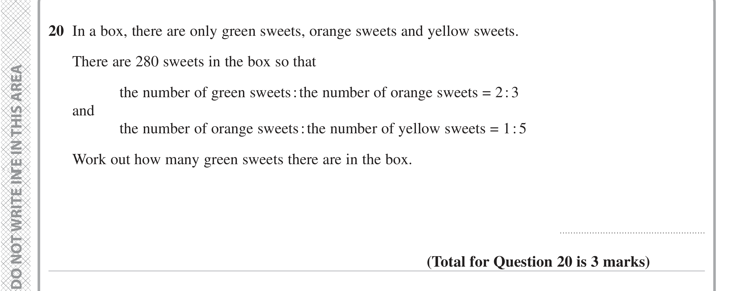 Question 20 — Ratios — Edexcel iGCSE Jan 2023