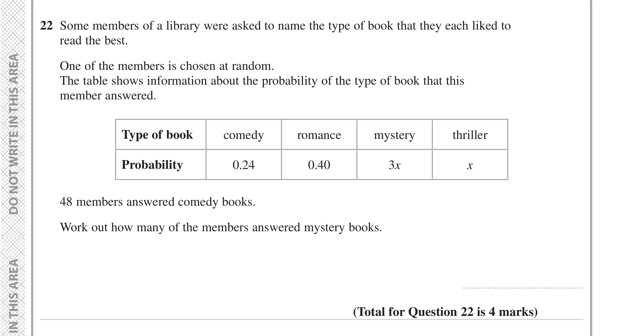 Question 22 — Probability — Edexcel iGCSE Jan 2023