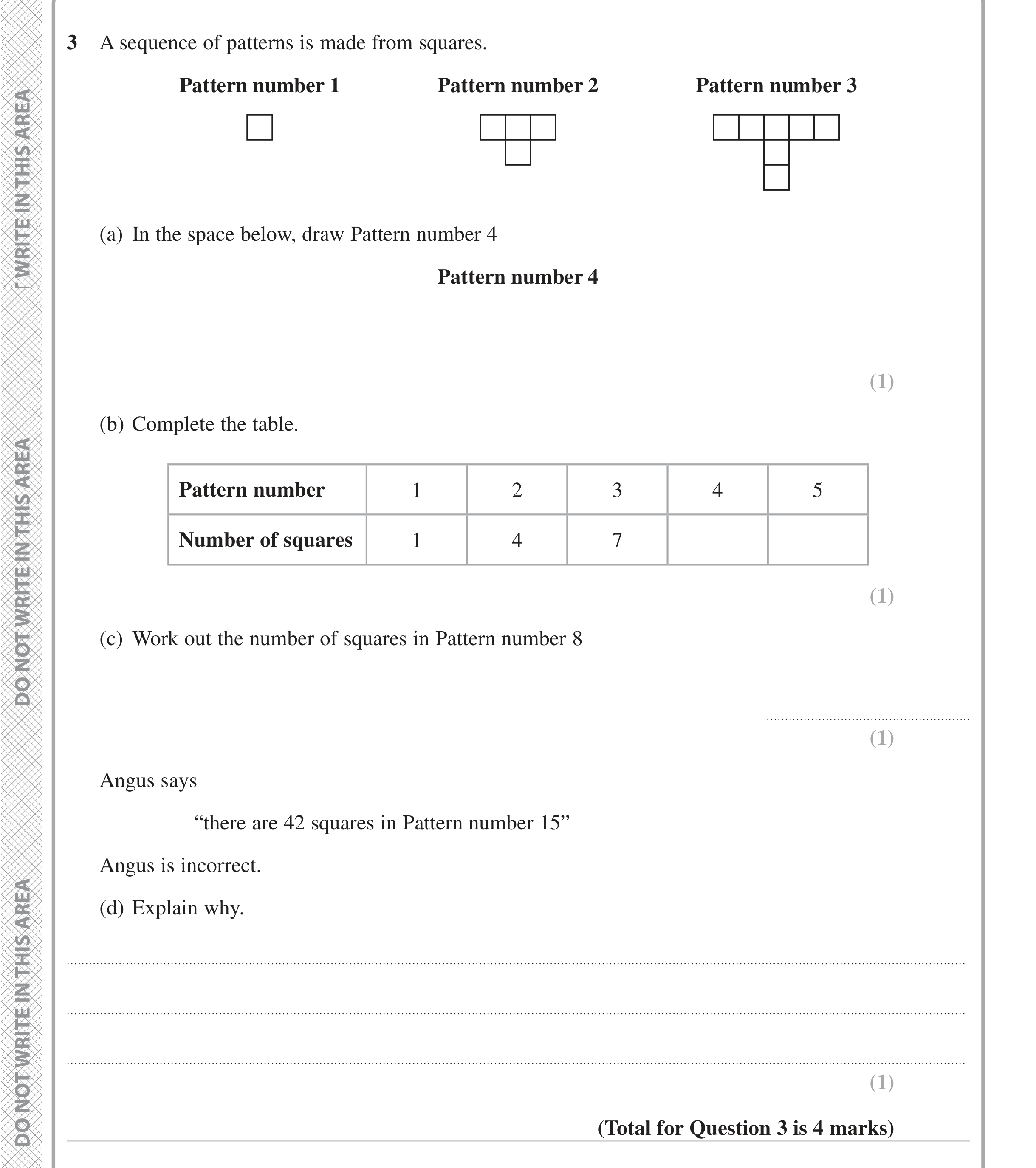 Question 3 — Sequences — Edexcel iGCSE Jan 2023