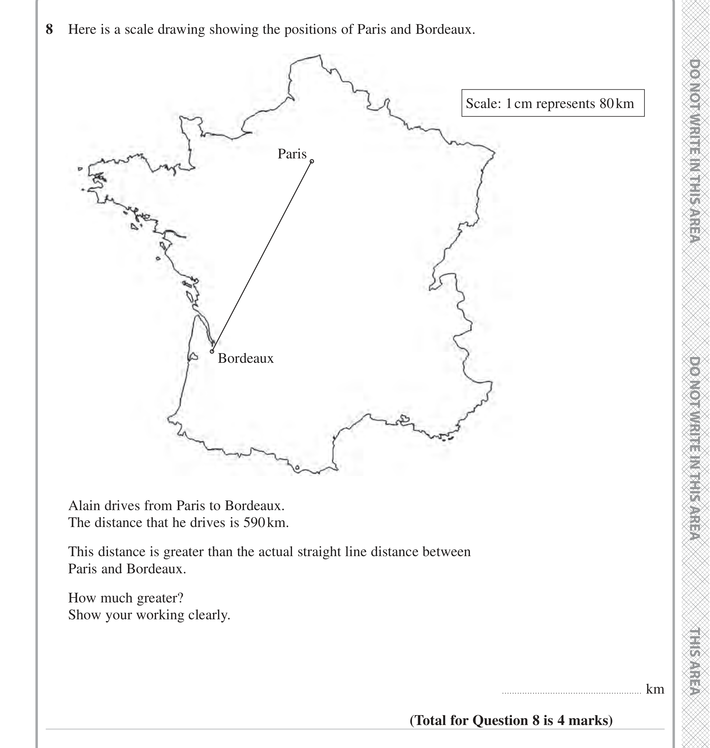 Question 8 — Maps — Edexcel iGCSE Jan 2023
