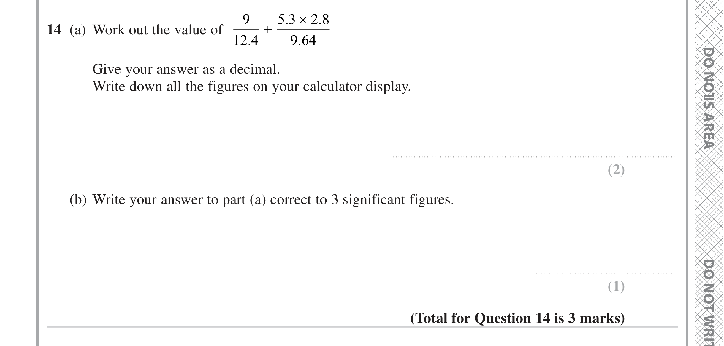 Question 14 — Calculator Questions, Rounding — Edexcel iGCSE June 2023