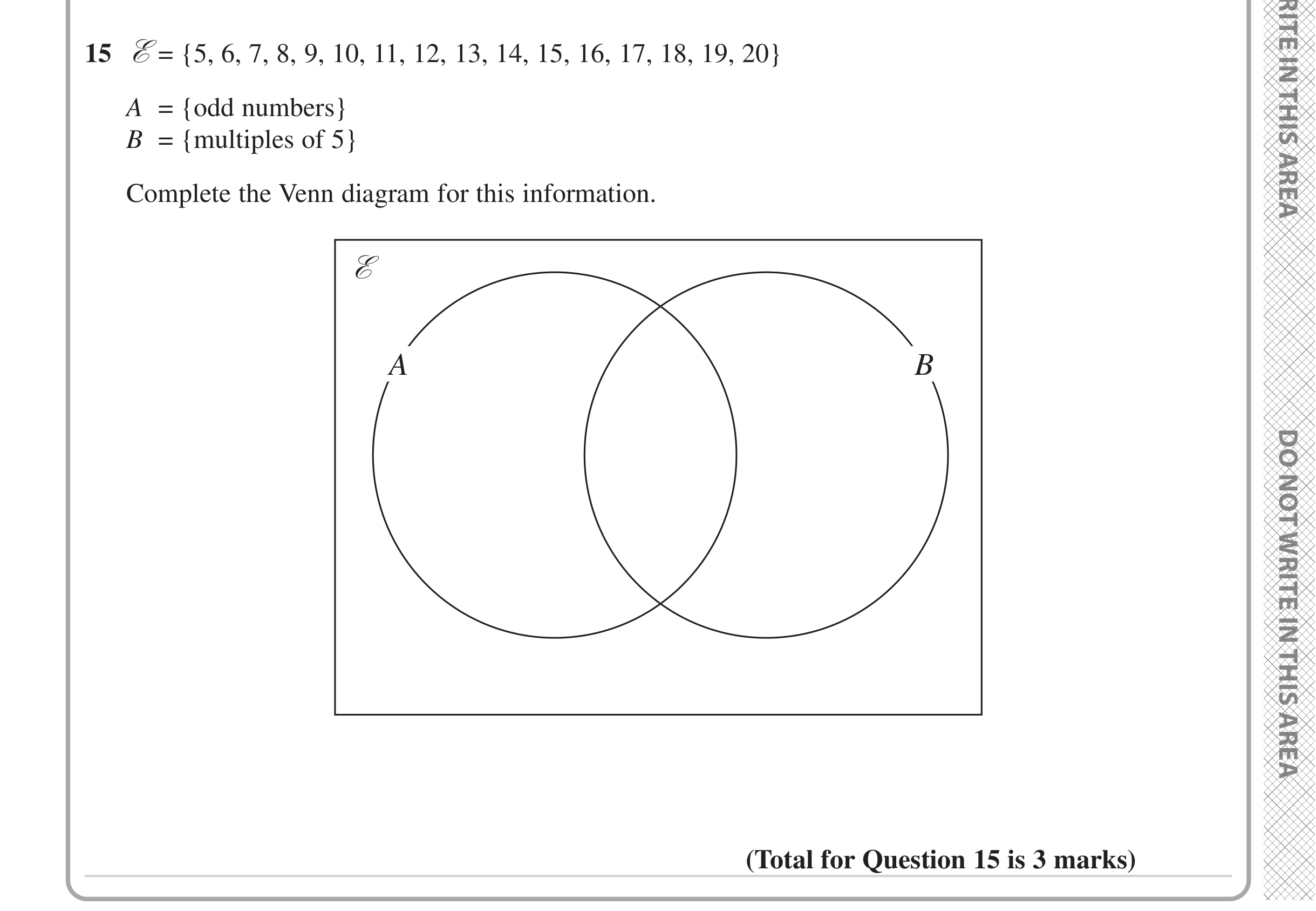 Question 15 — Set Notation — Edexcel iGCSE June 2023