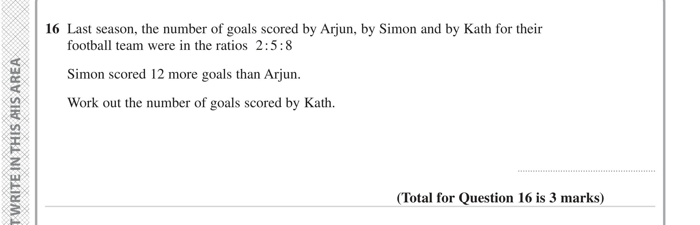 Question 16 — Ratios — Edexcel iGCSE June 2023