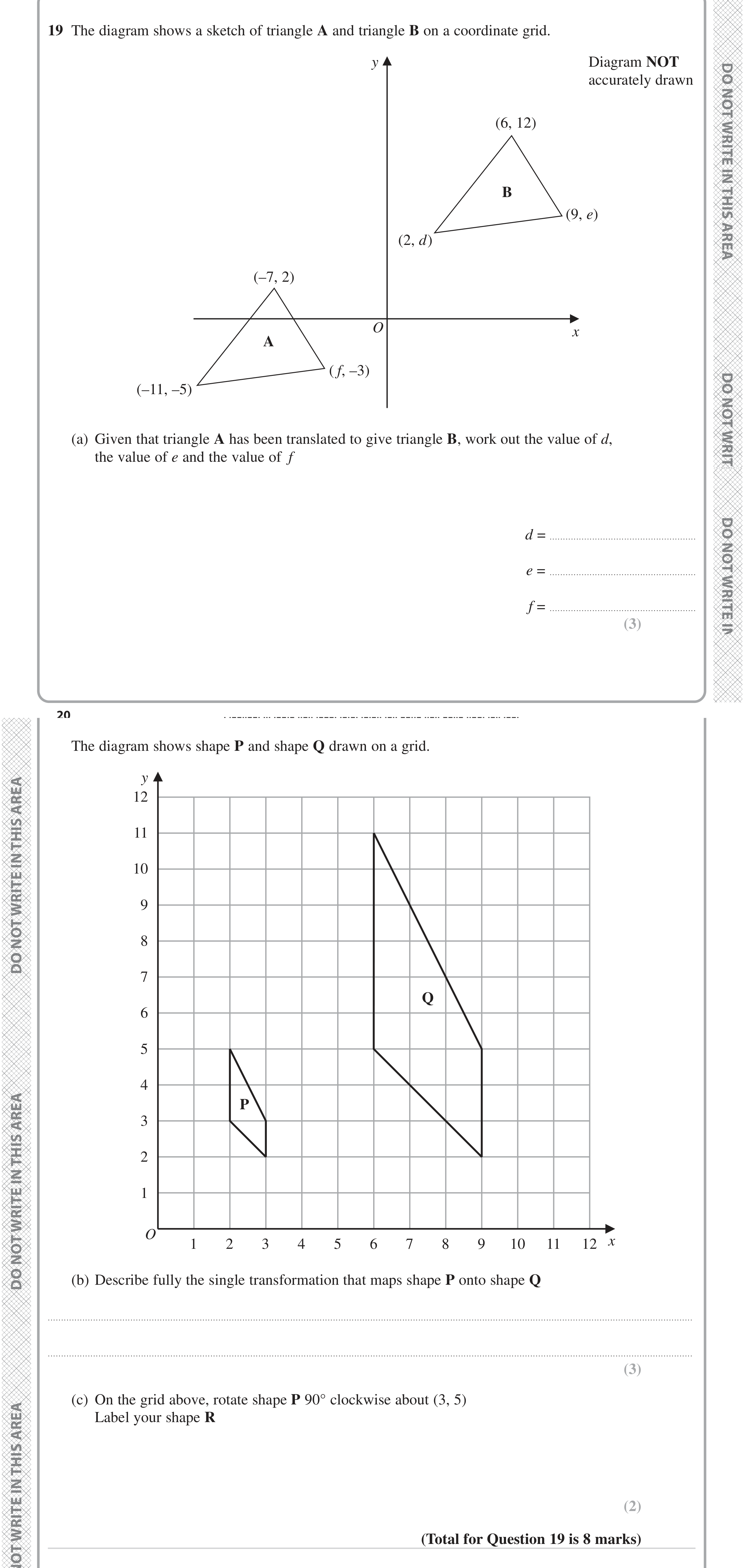 Question 19 — Rotations/Reflections/Translations/Enlargements — Edexcel iGCSE June 2023