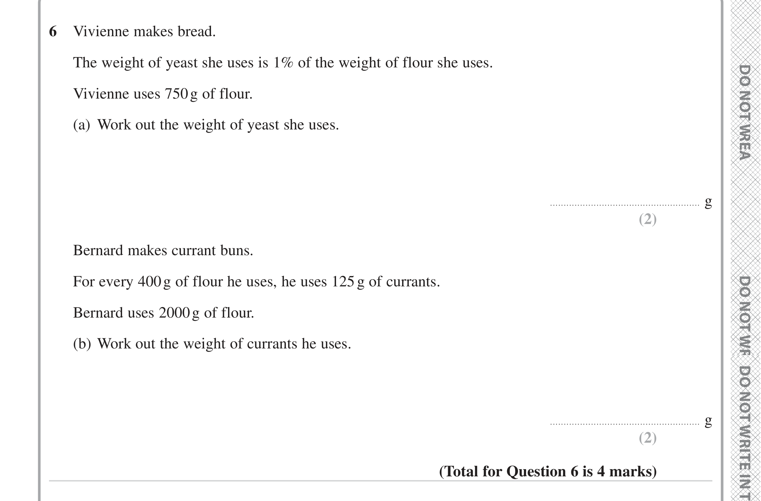 Question 6 — Percentages, Ratios — Edexcel iGCSE June 2023