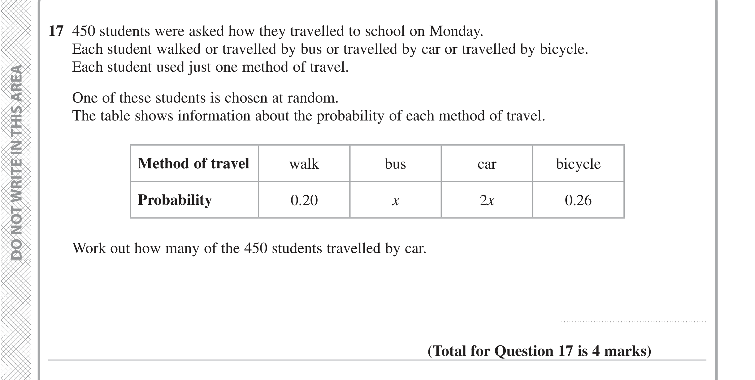 Question 17 — Probability — Edexcel iGCSE June 2024