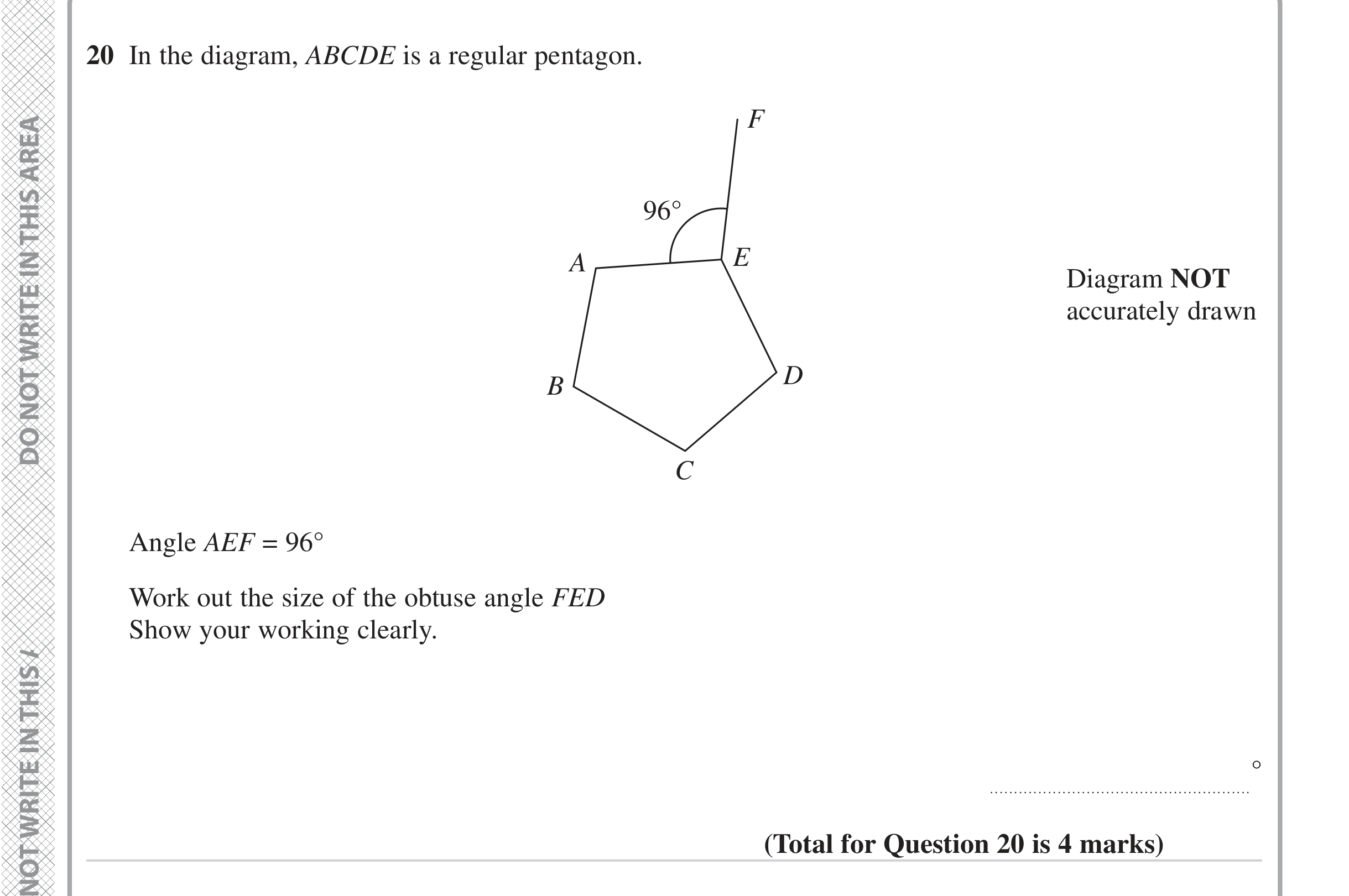 Question 20 — Angles — Edexcel iGCSE June 2024