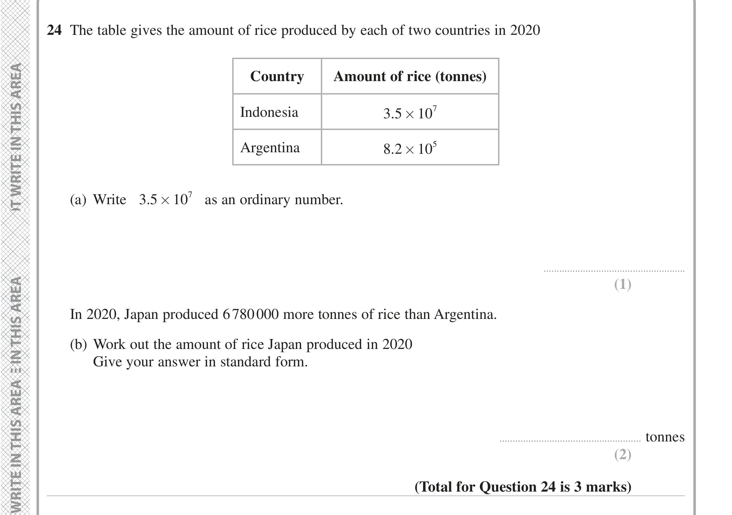 Question 24 — Standard Form — Edexcel iGCSE June 2024
