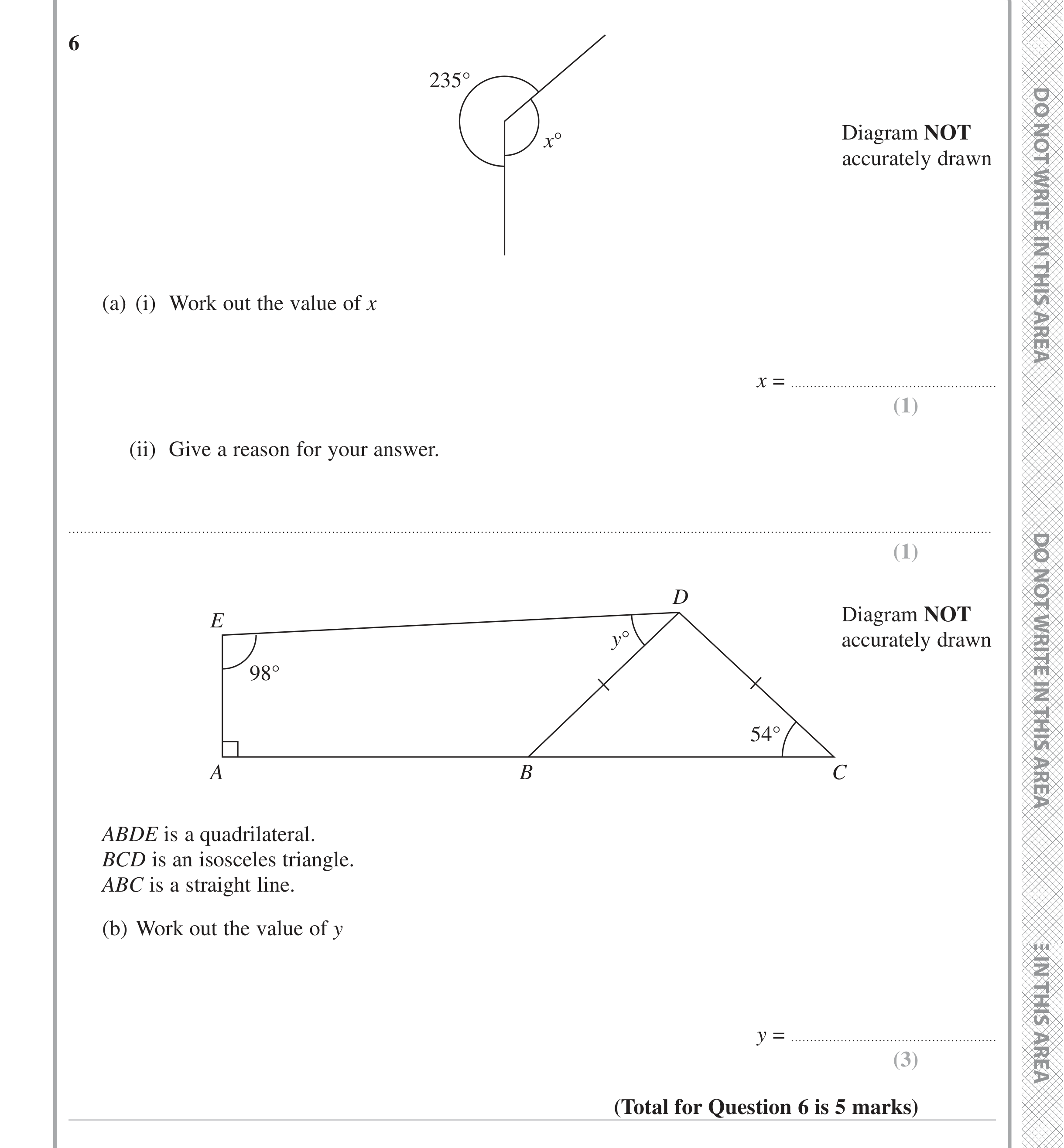 Question 6 — Angles — Edexcel iGCSE June 2024