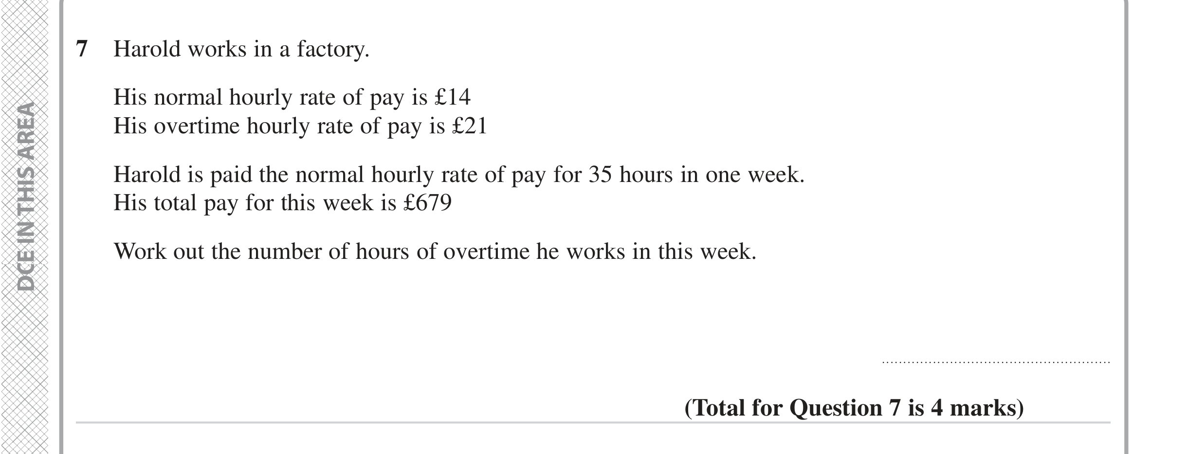 Question 7 — Money Problems — Edexcel iGCSE June 2024