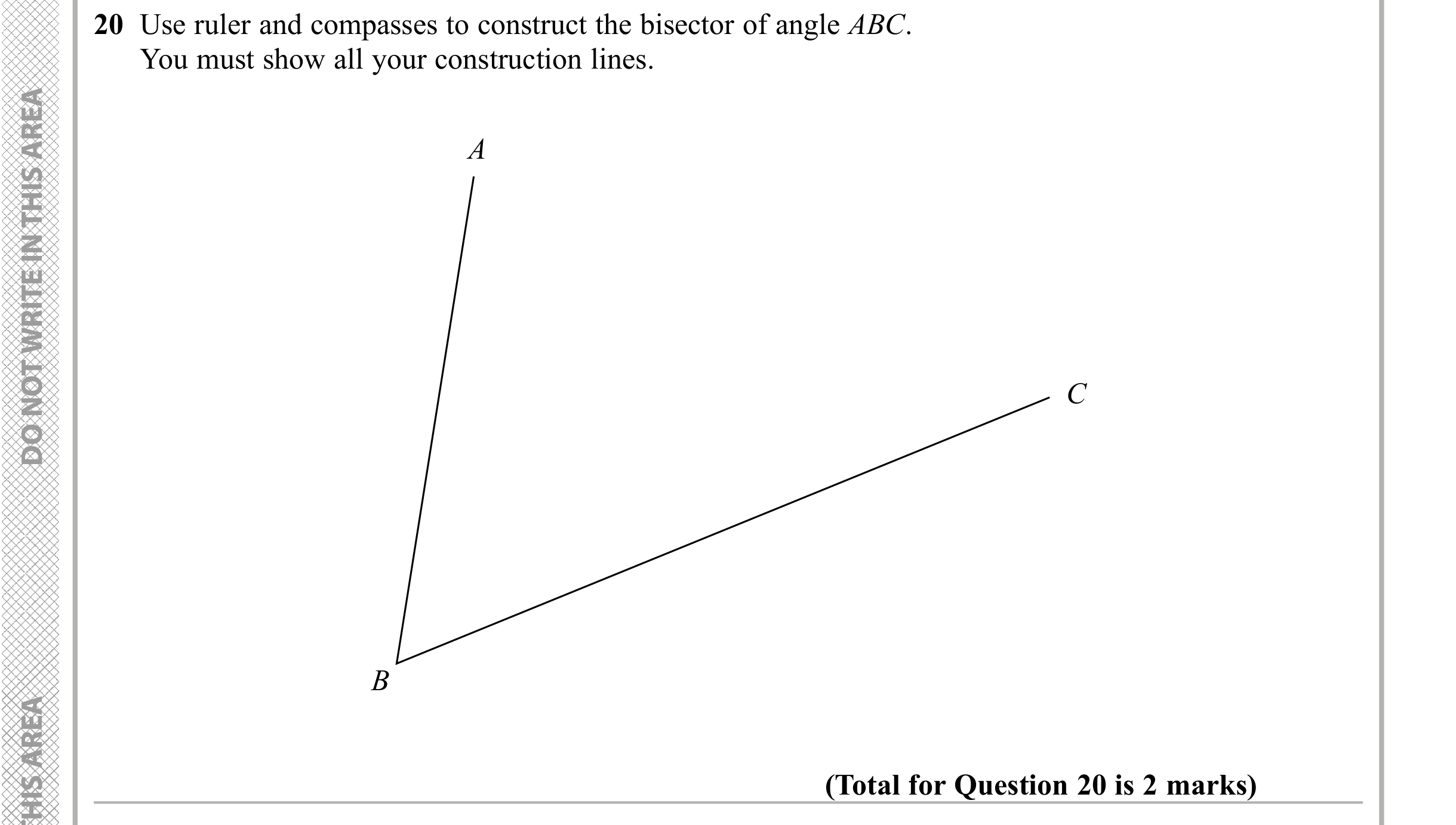 Question 20 — Construction — Edexcel iGCSE Sample Paper