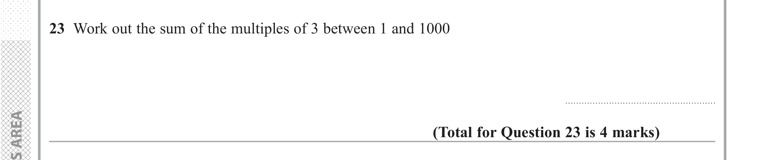 Question 23 — Sequences — Edexcel iGCSE June 2018