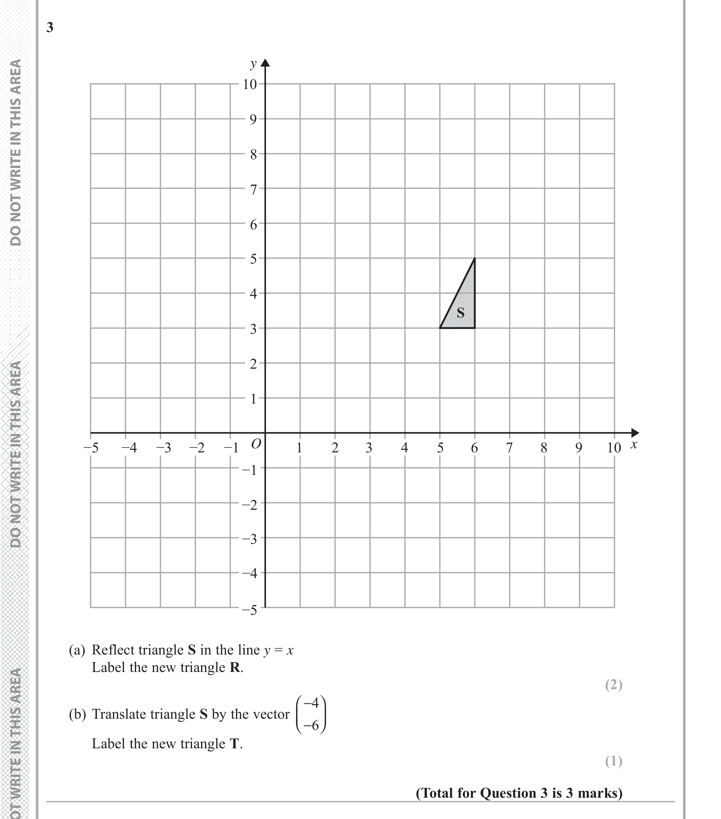Question 3 — Rotations/Reflections/Translations/Enlargements — Edexcel iGCSE June 2018