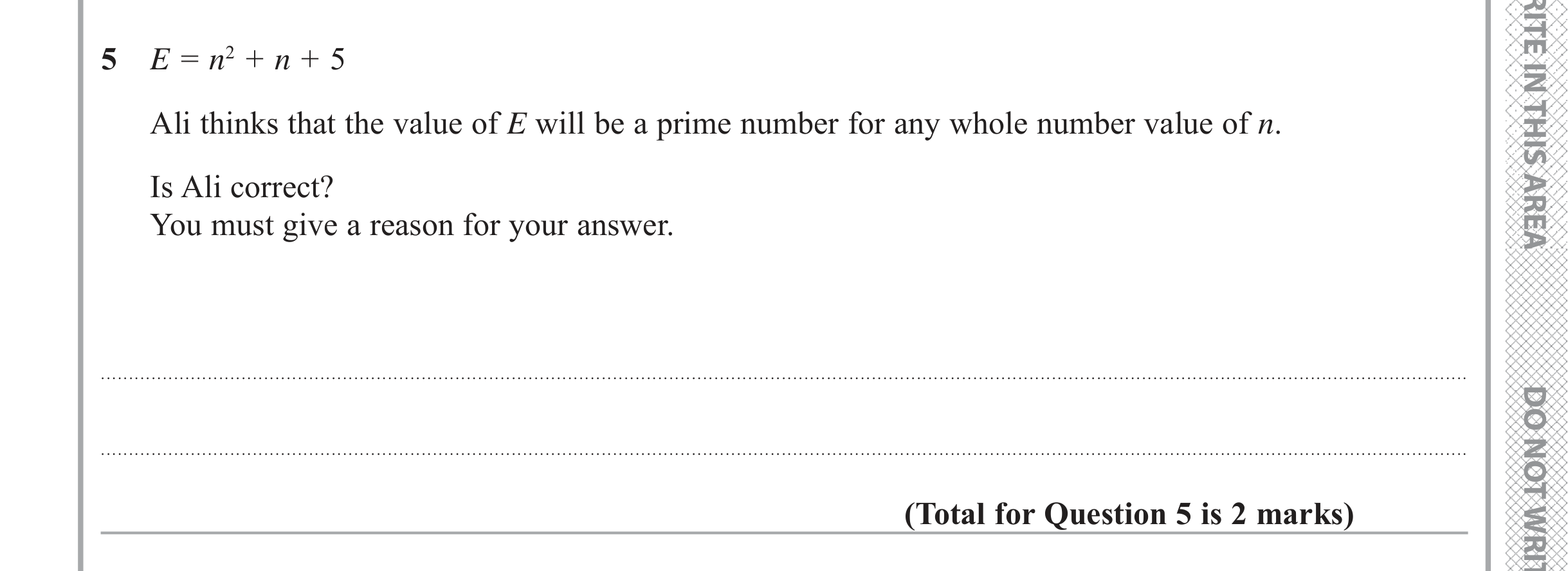 Question 5 — Numbers — Edexcel iGCSE June 2018