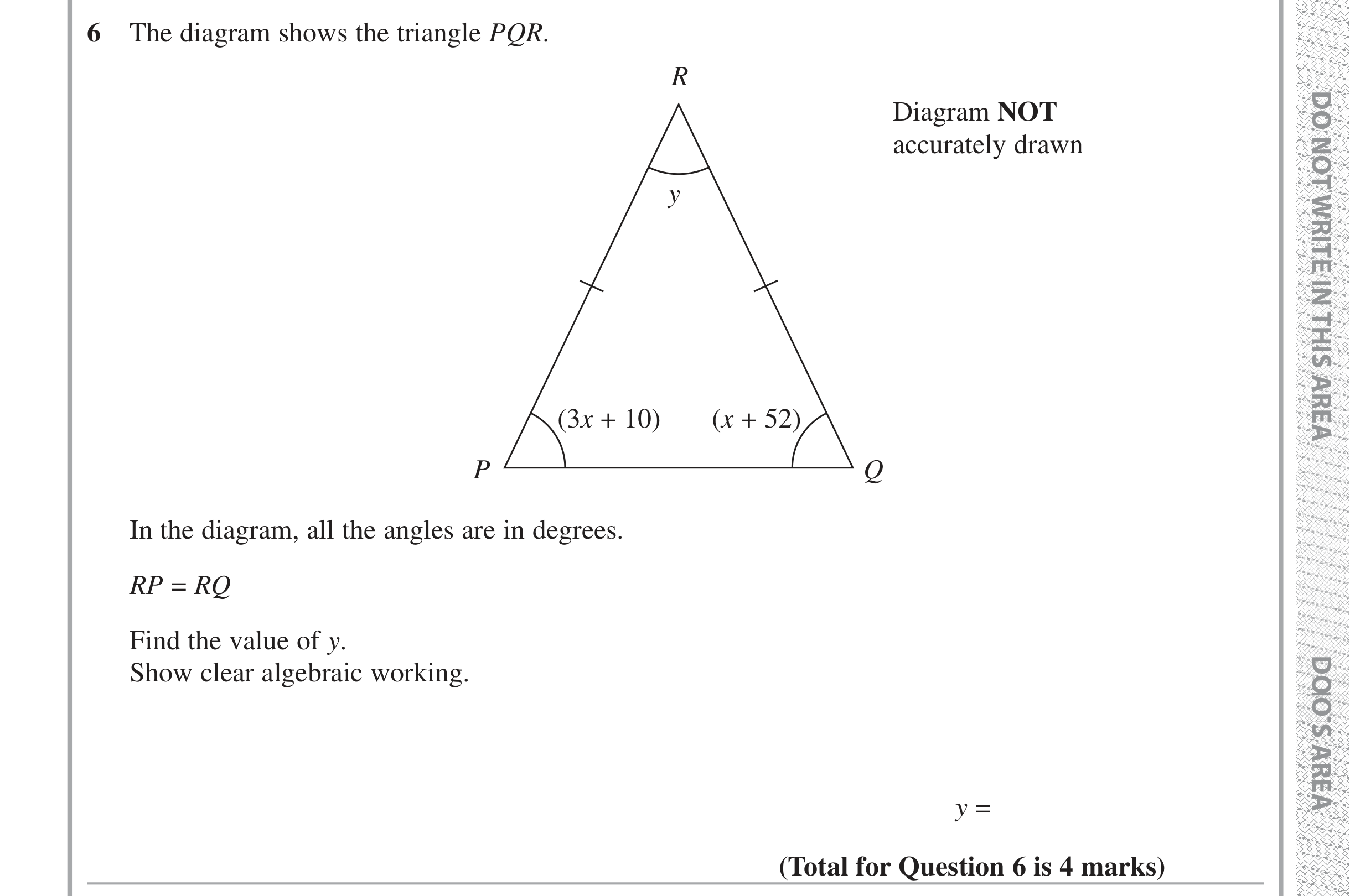 Question 6 — Angles — Edexcel iGCSE Jan 2019
