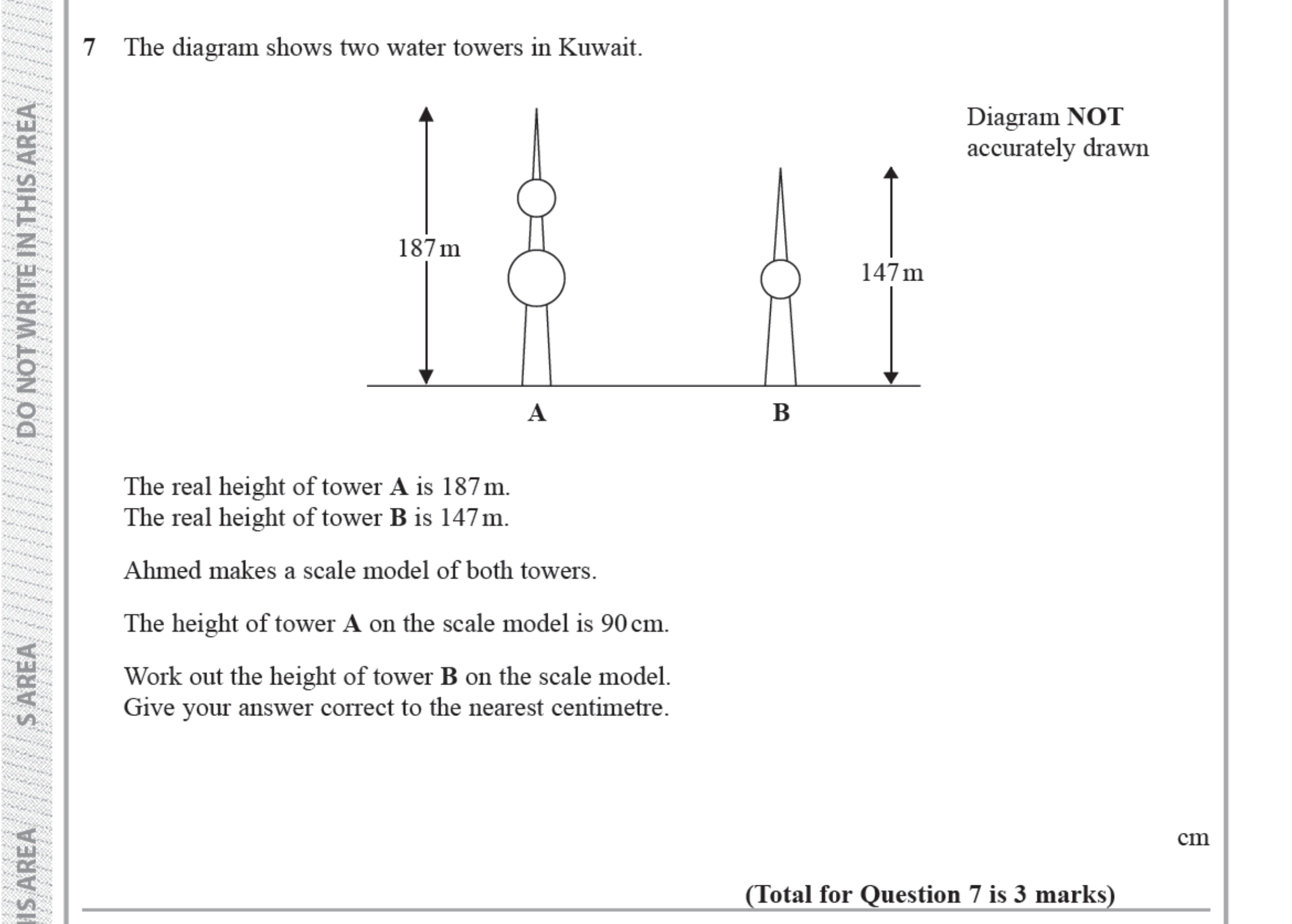 Question 7 — Maps — Edexcel iGCSE Jan 2019
