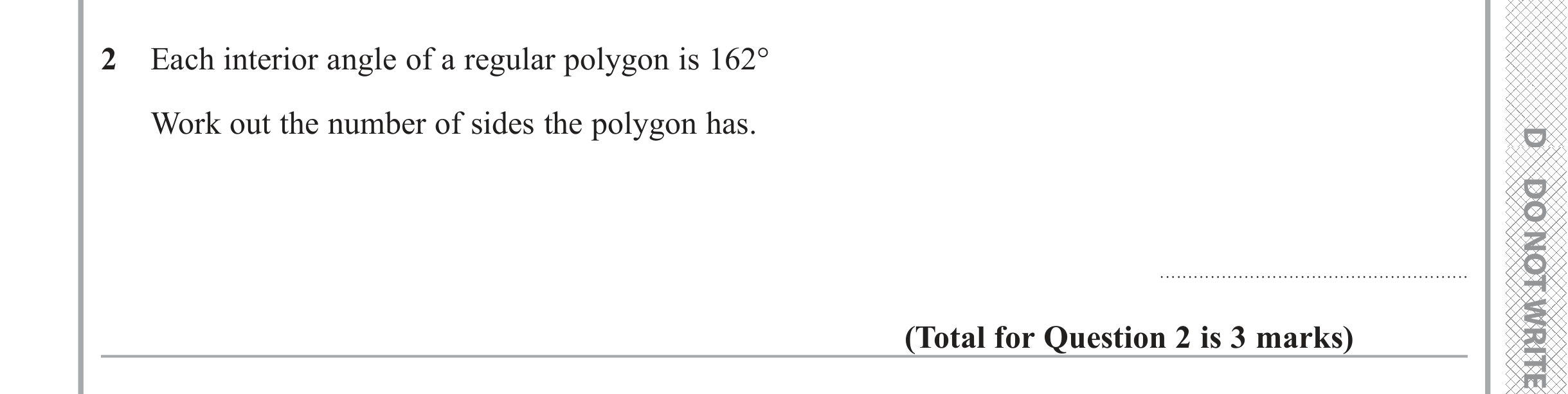 Question 2 — Angles — Edexcel iGCSE June 2019