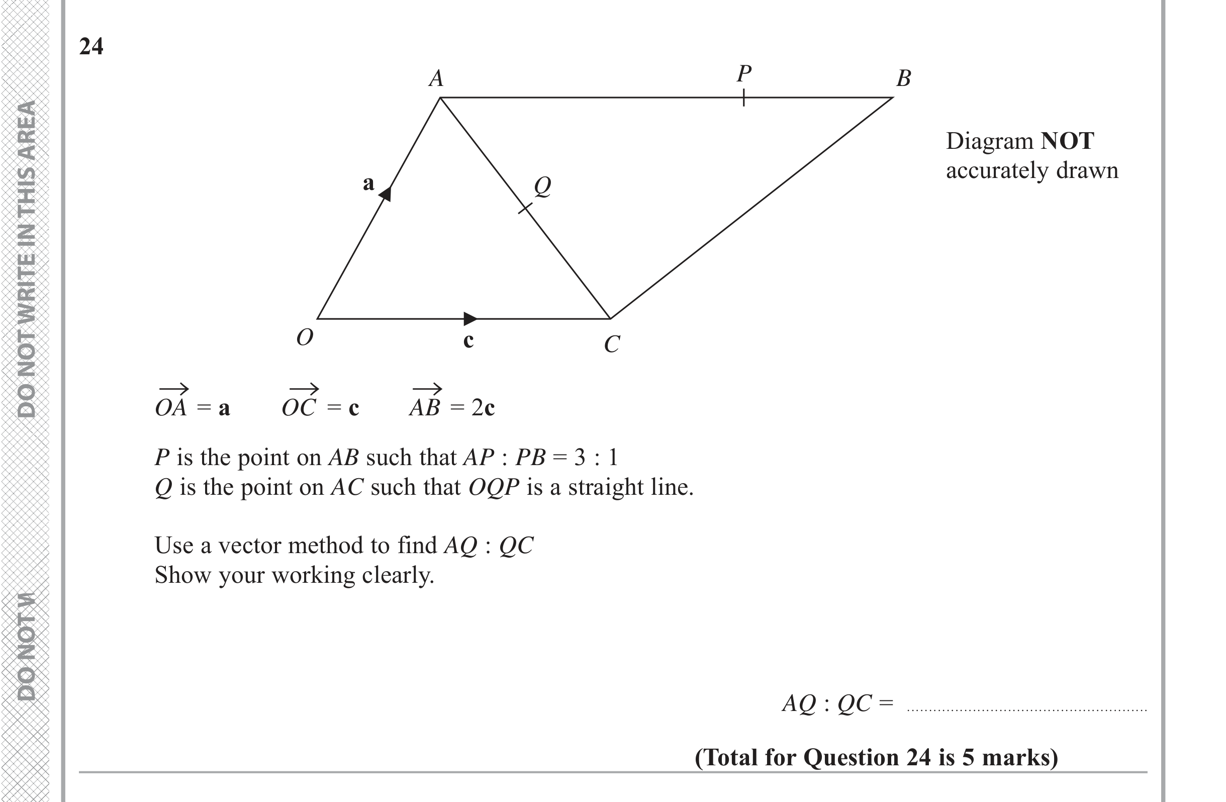 Question 24 — Vectors — Edexcel iGCSE June 2019