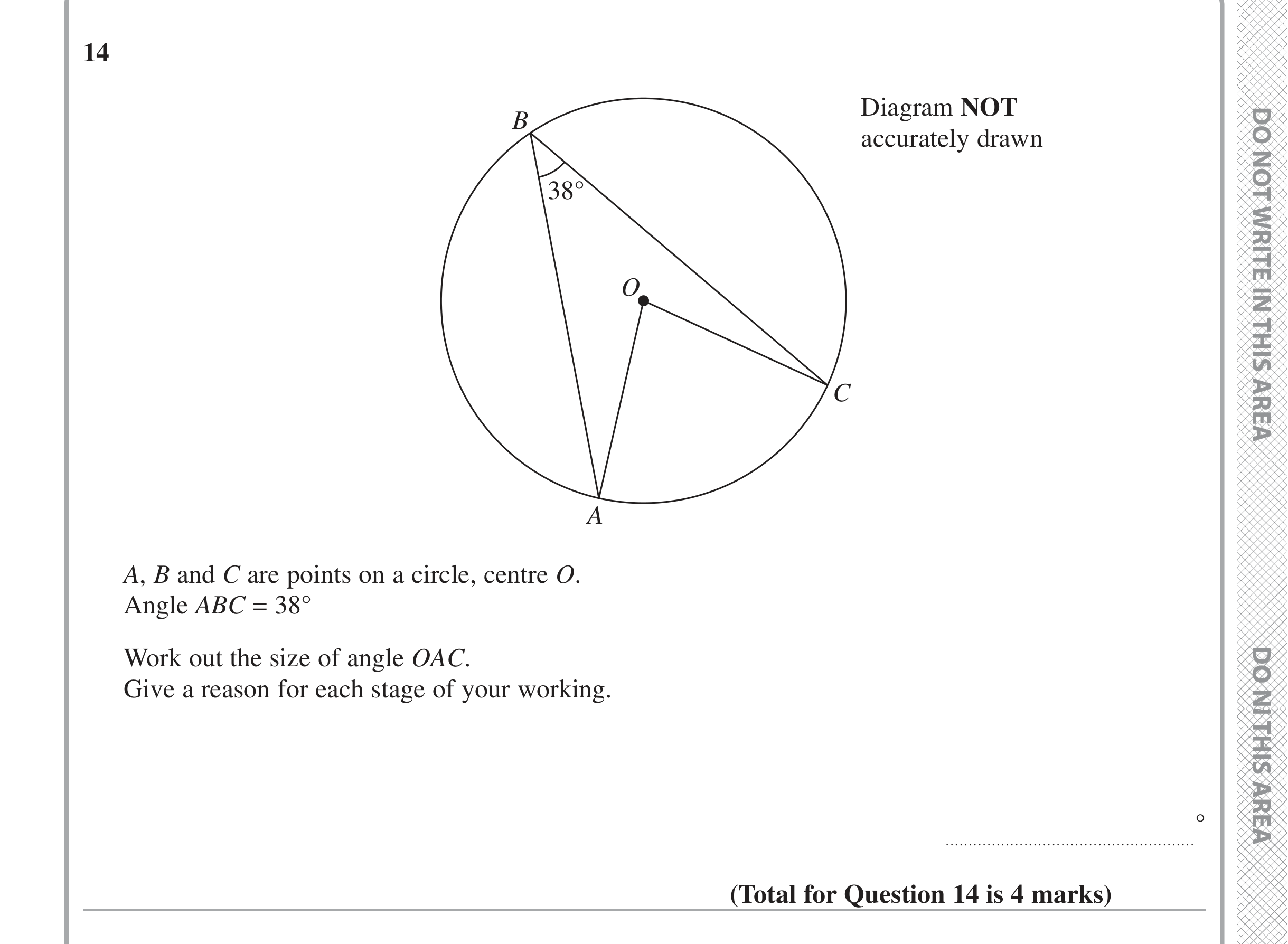 Question 14 — Circle Theorems — Edexcel iGCSE Jan 2020