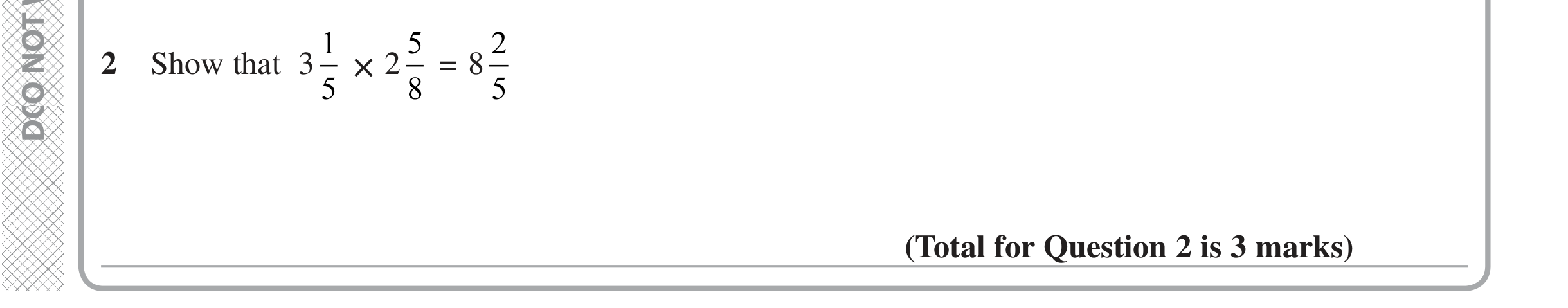 Question 2 — Fractions — Edexcel iGCSE Jan 2020