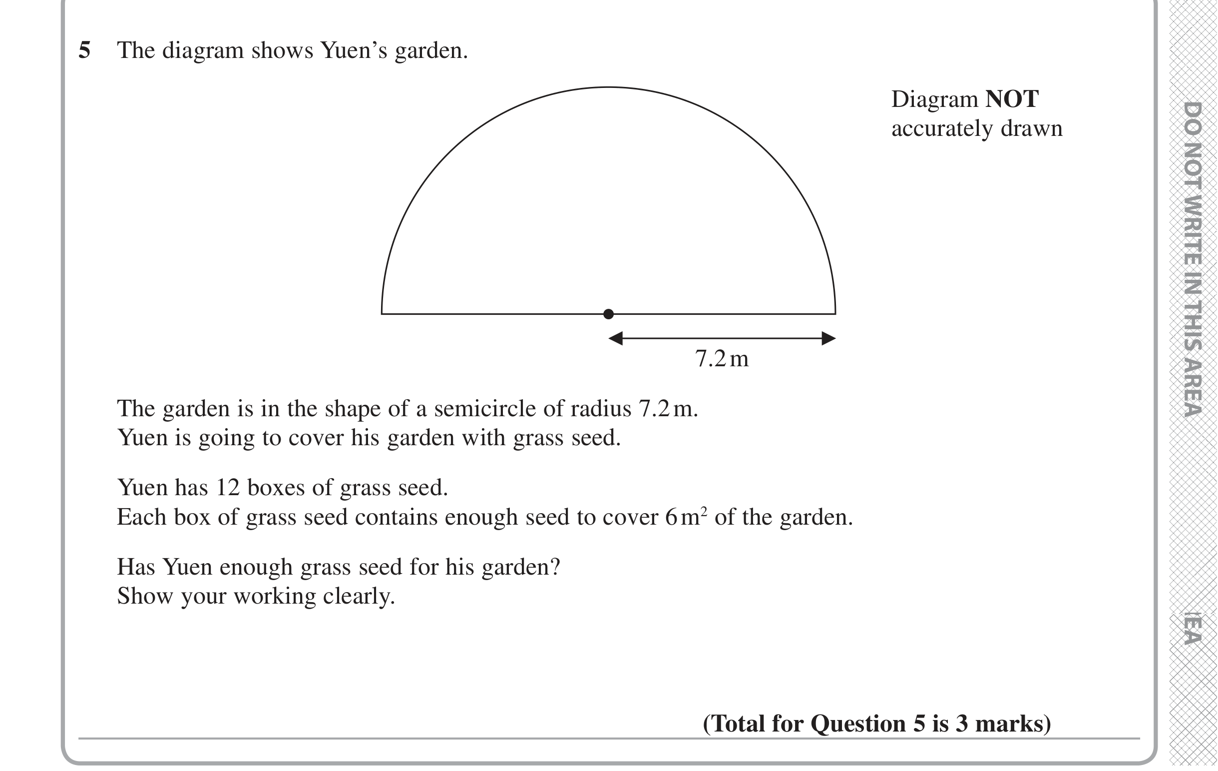 Question 5 — Circles — Edexcel iGCSE Jan 2020