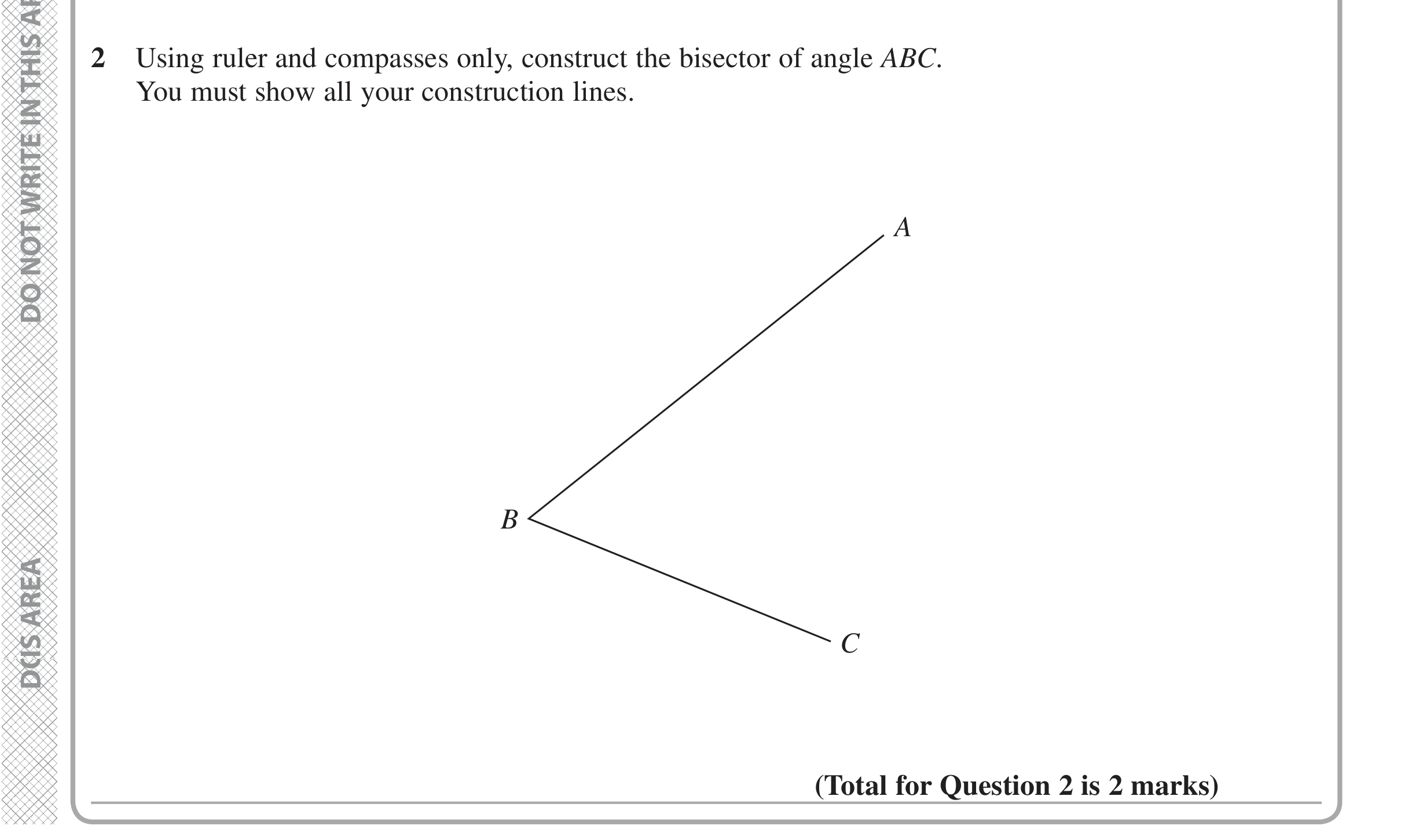 Question 2 — Construction — Edexcel iGCSE June 2020