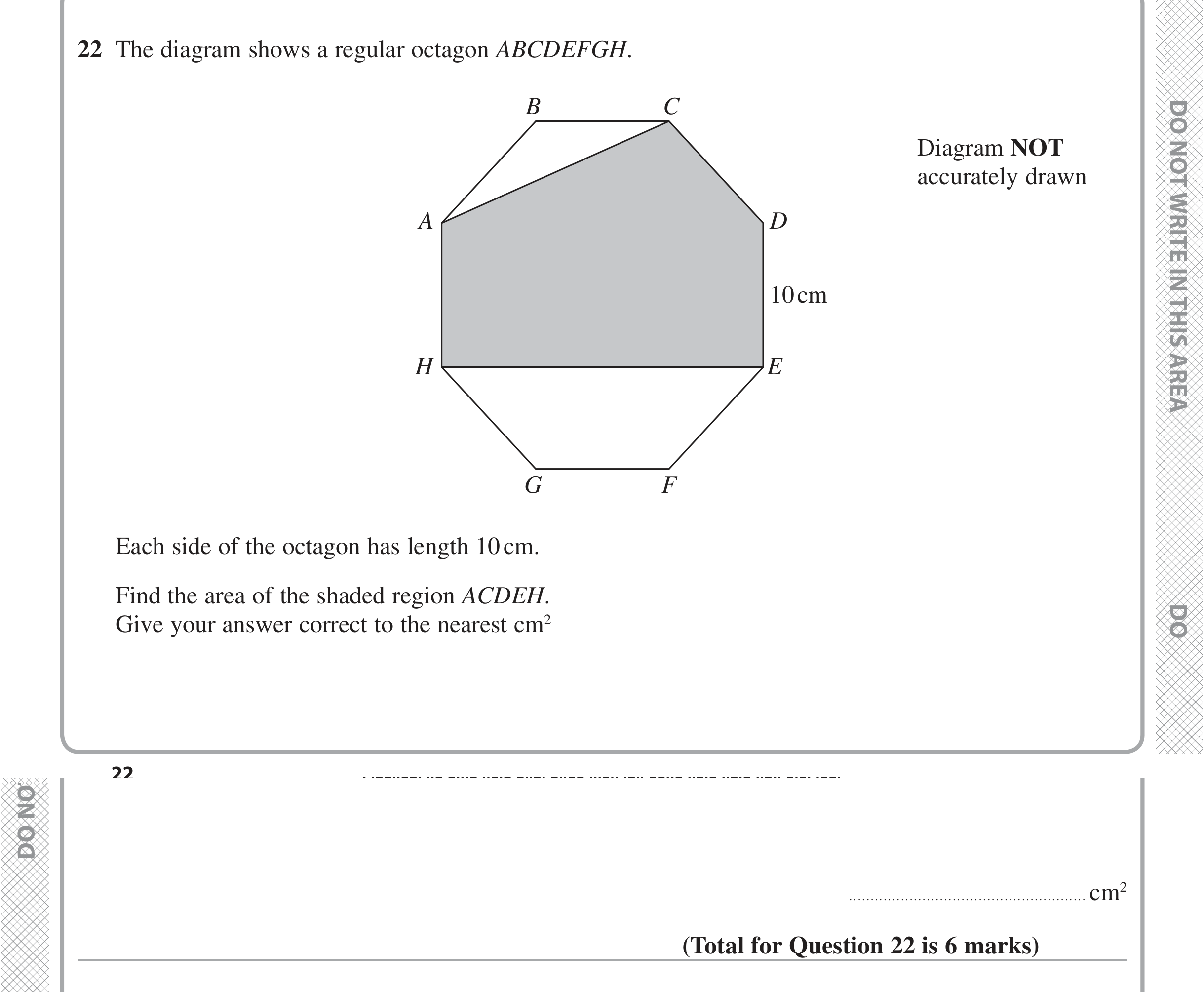 Question 22 — Angles, Polygons, Triangles, Perimeter and Area — Edexcel iGCSE June 2020