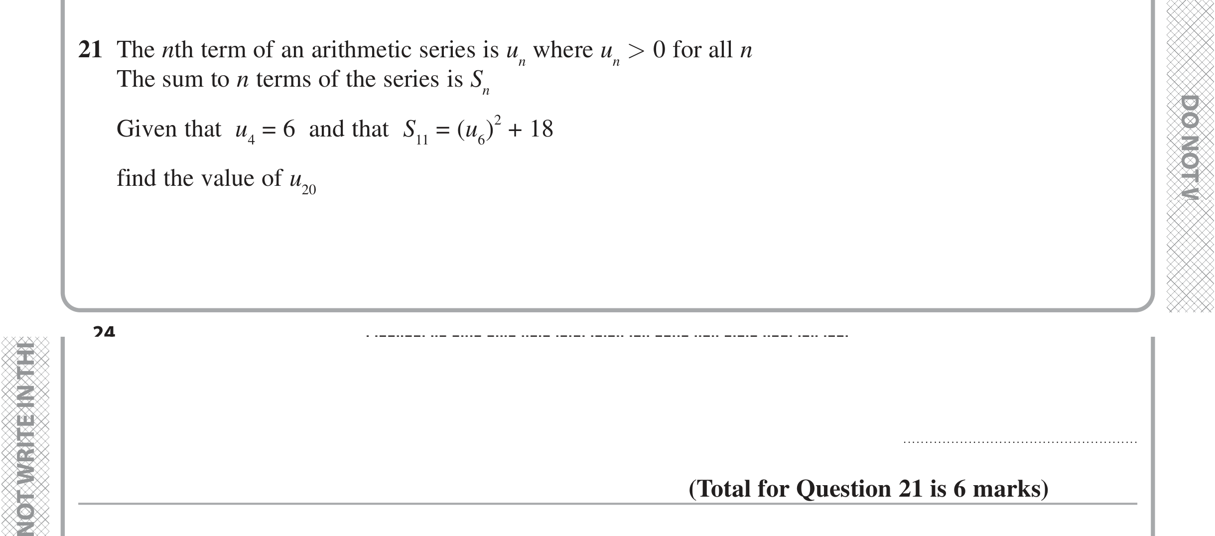 Question 21 — Sequences — Edexcel iGCSE Jan 2021
