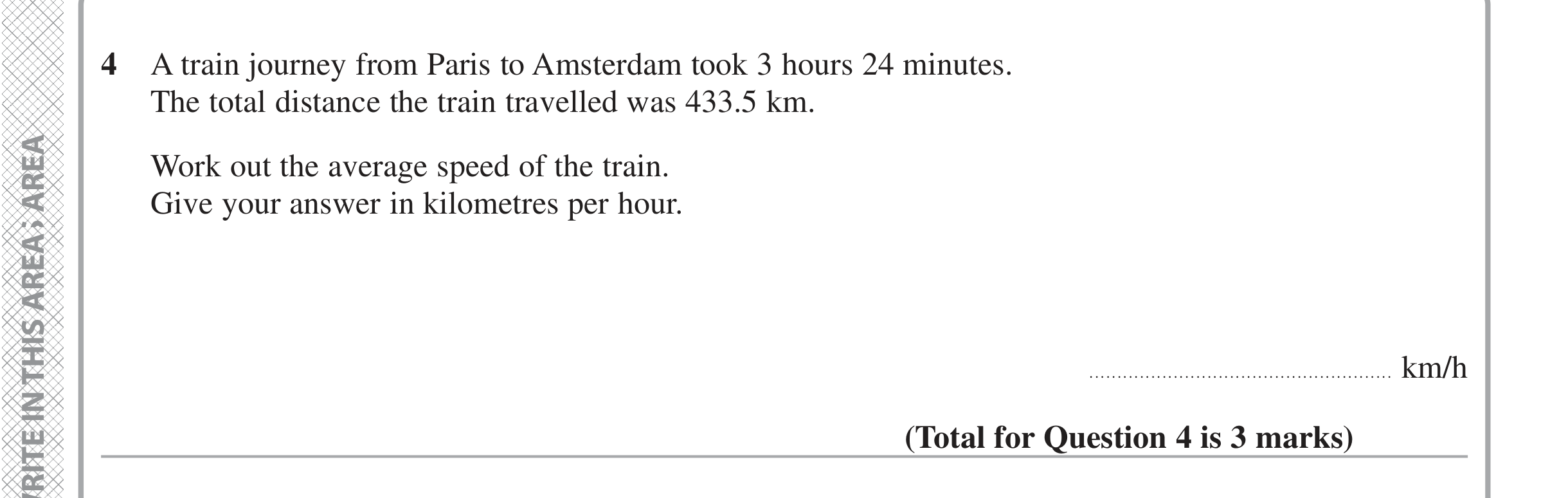 Question 4 — Speed/Distance/Time/Density/Pressure — Edexcel iGCSE Jan 2021